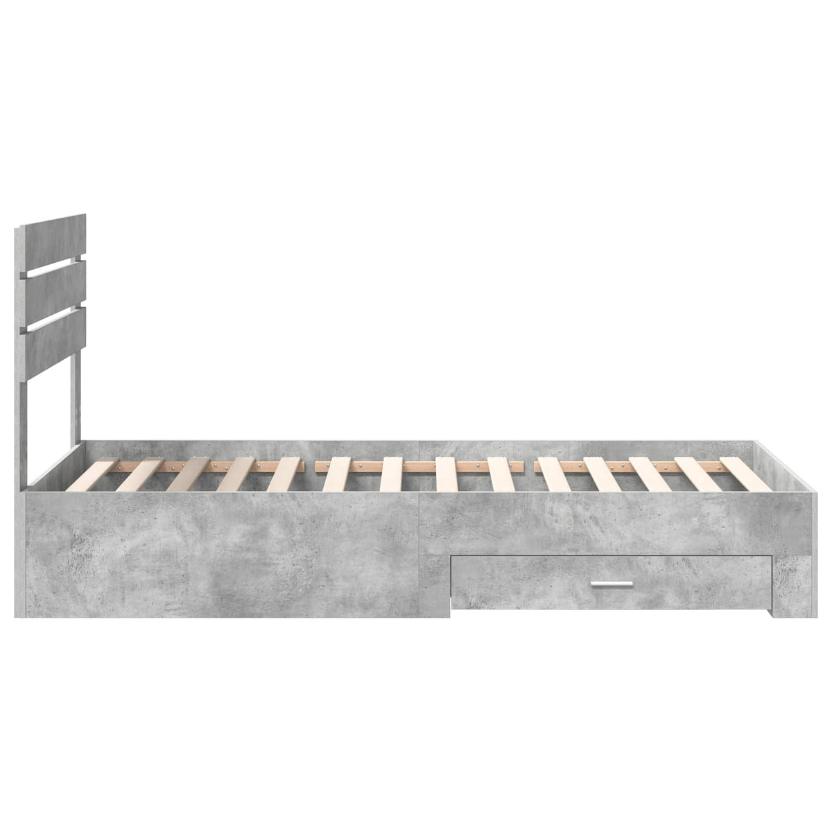 Cadre de lit Gris béton 100 x 200 cm Bois d'ingénierie