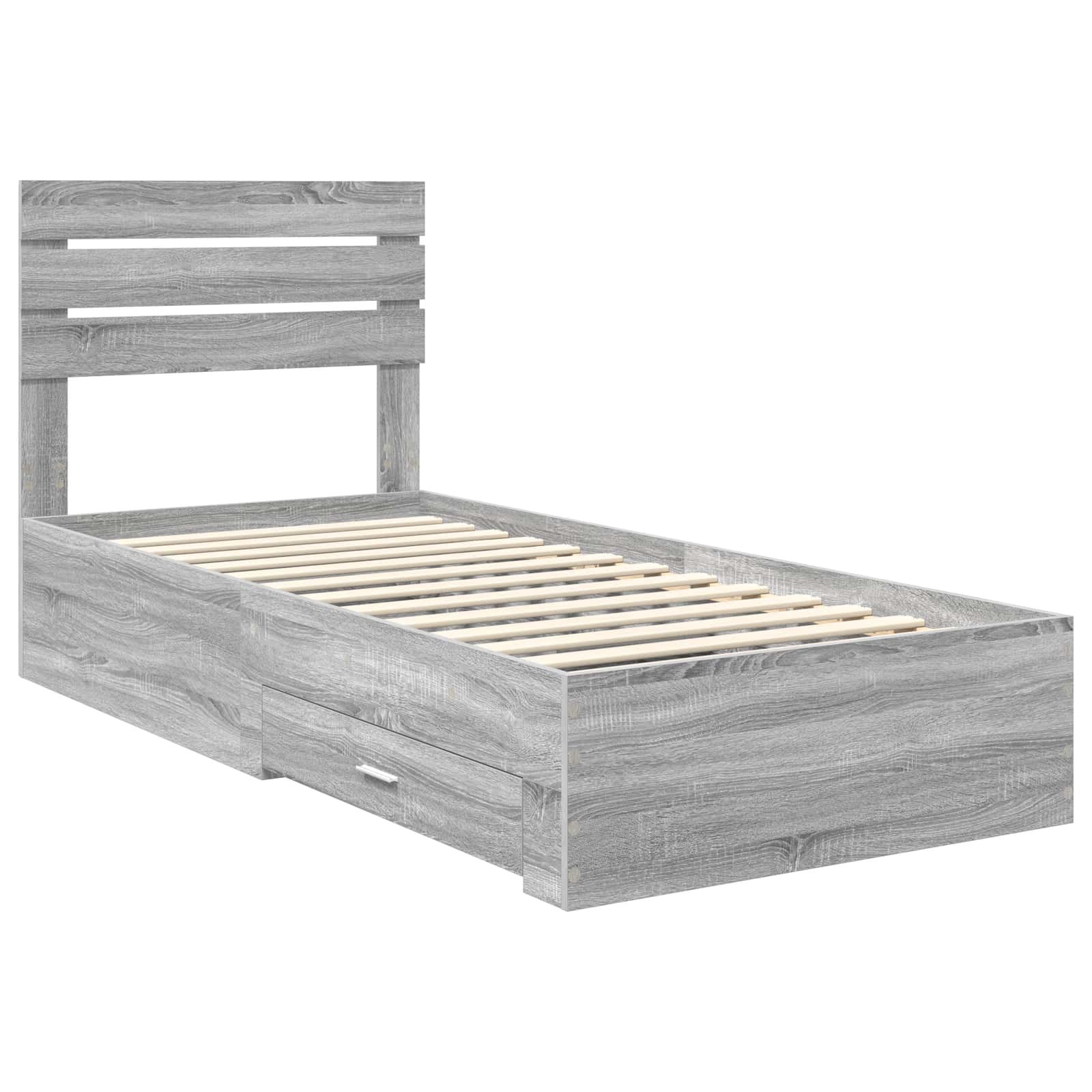 Cadre de lit Gris Sonoma 90 x 190 cm Bois d'ingénierie - XIOS