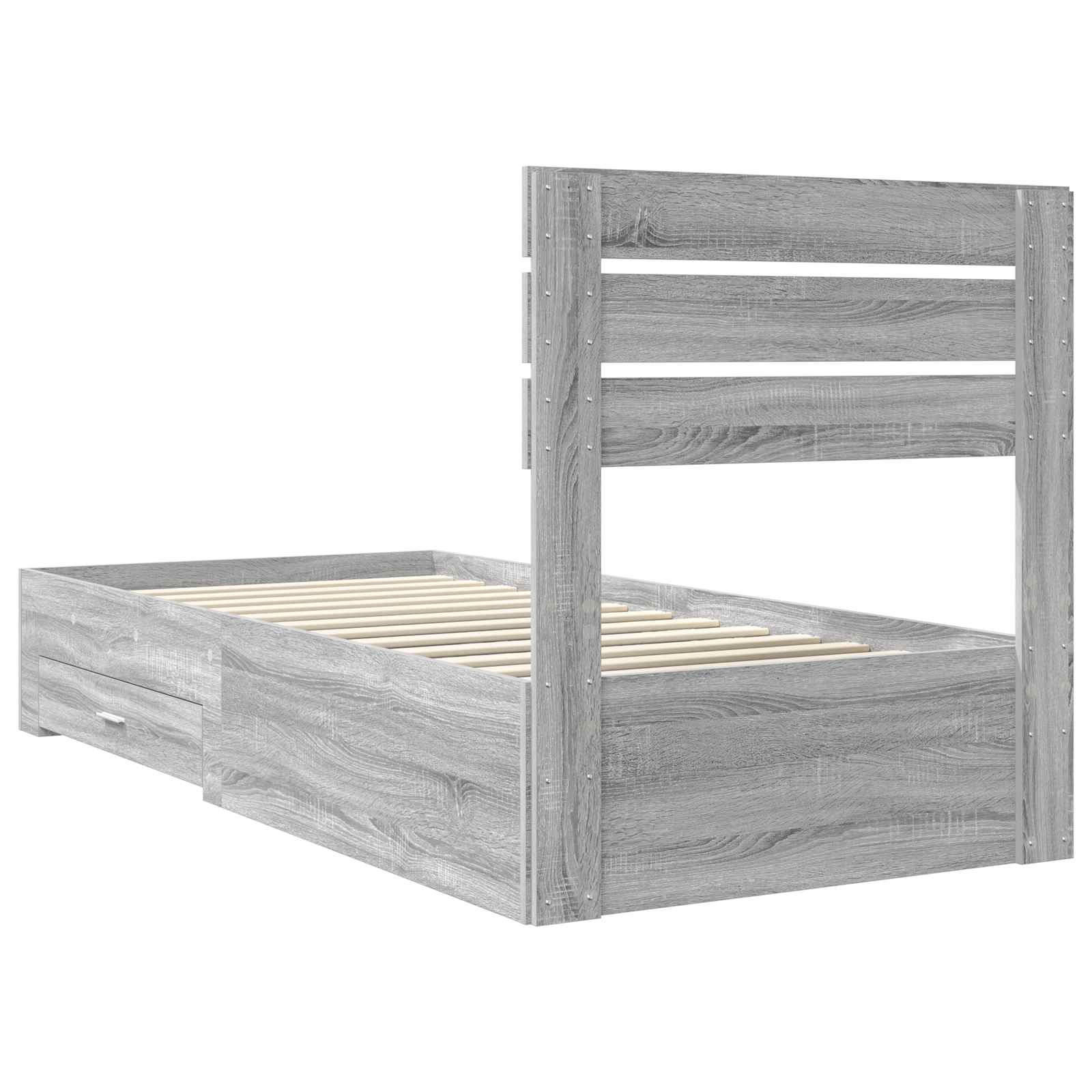 Cadre de lit Gris Sonoma 90 x 190 cm Bois d'ingénierie - XIOS