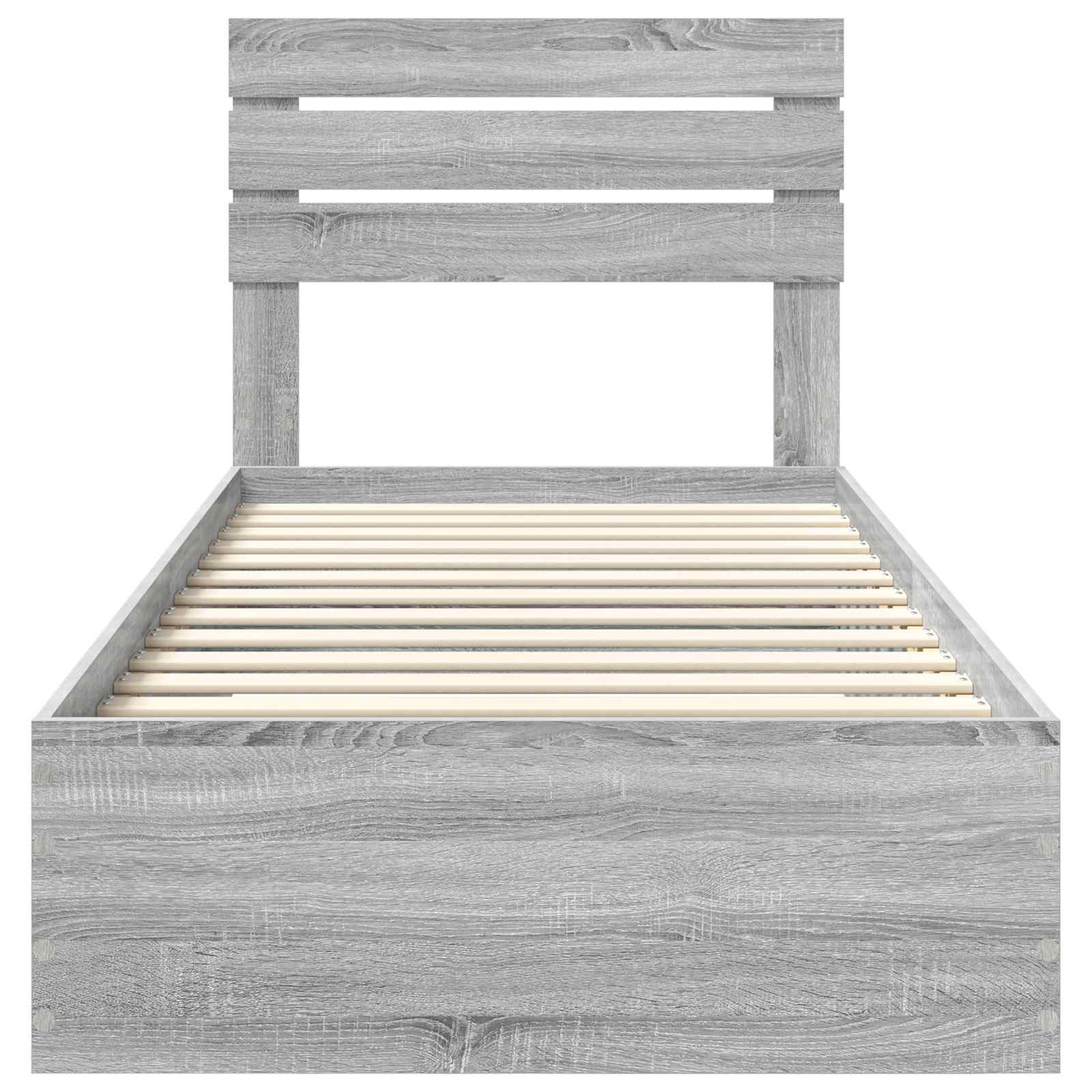 Cadre de lit Gris Sonoma 90 x 190 cm Bois d'ingénierie - XIOS