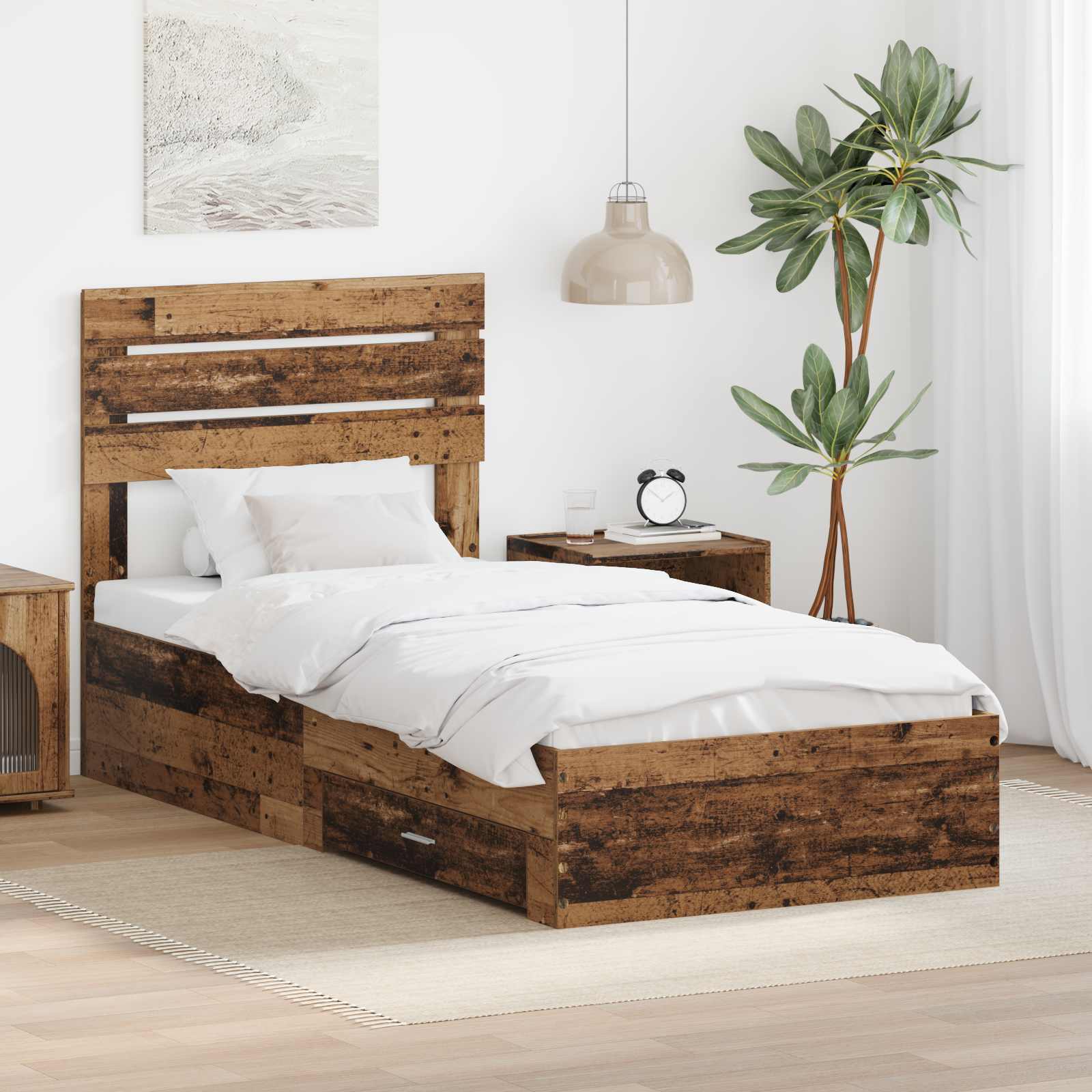 Cadre de lit Bois ancien 90 x 190 cm Bois d'ingénierie - XIOS