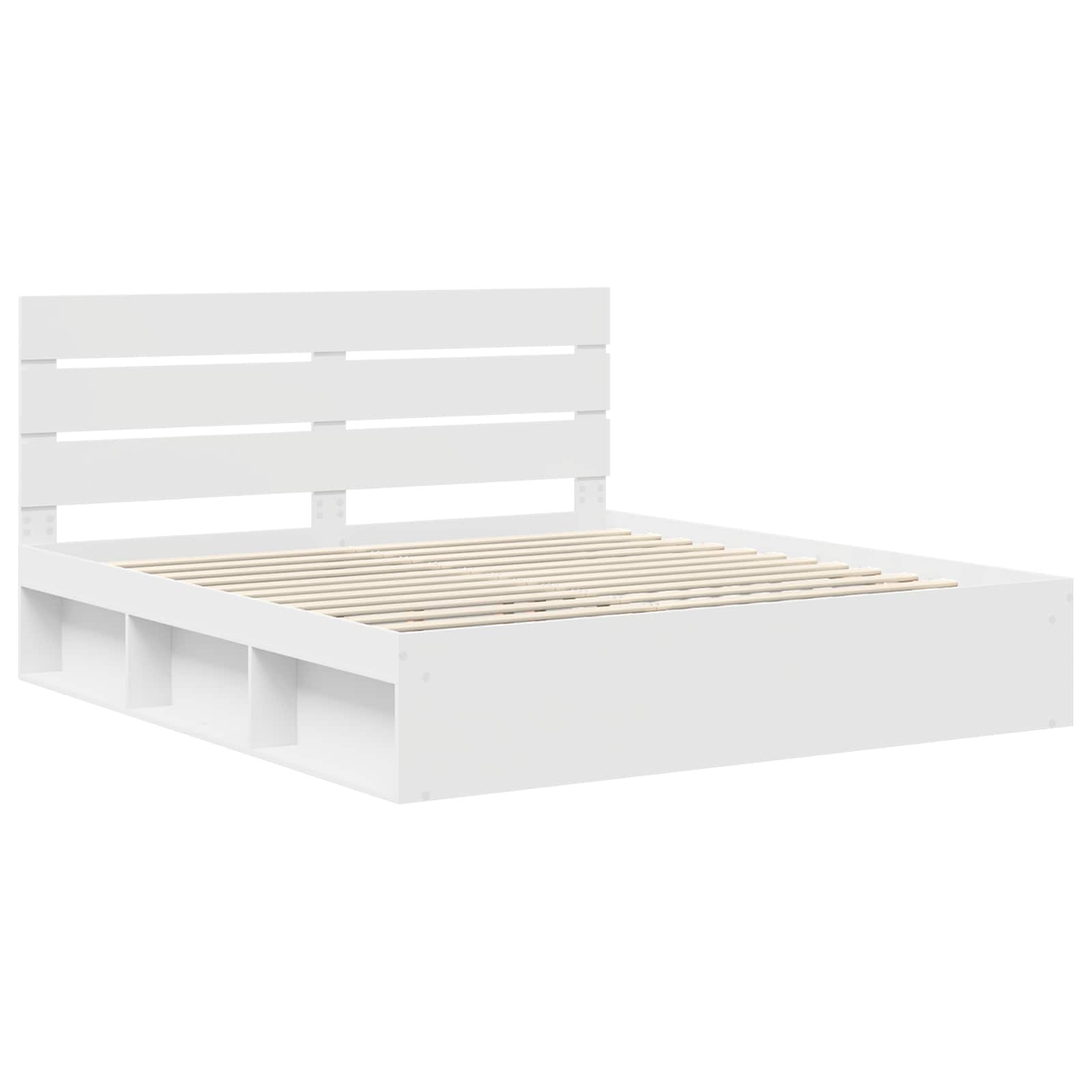 Cadre de lit Blanc 200 x 200 cm Bois de pin massif