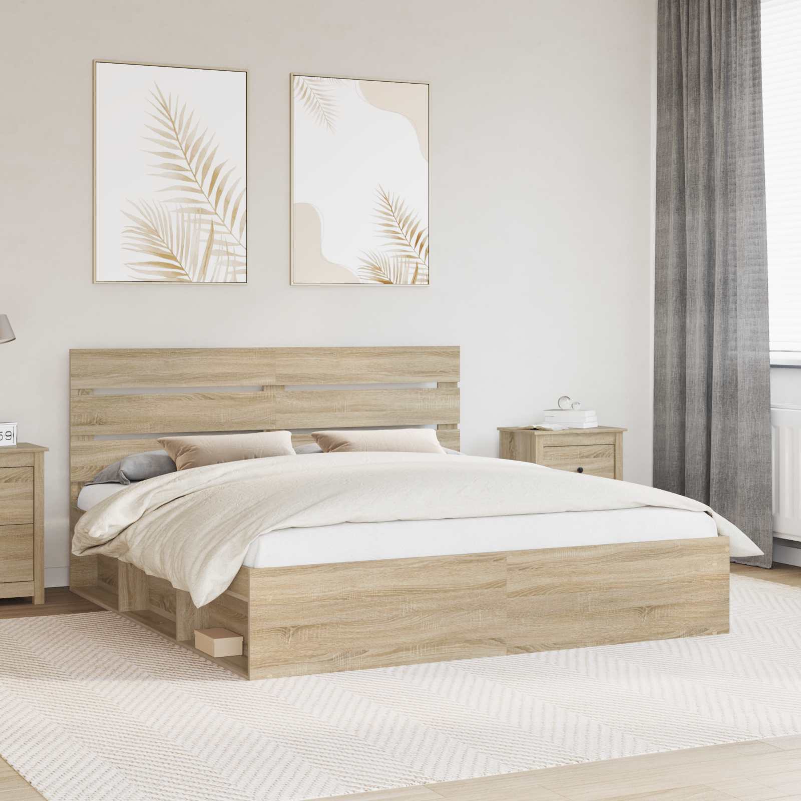 Cadre de lit Sonoma 200 x 200 cm Bois de pin massif