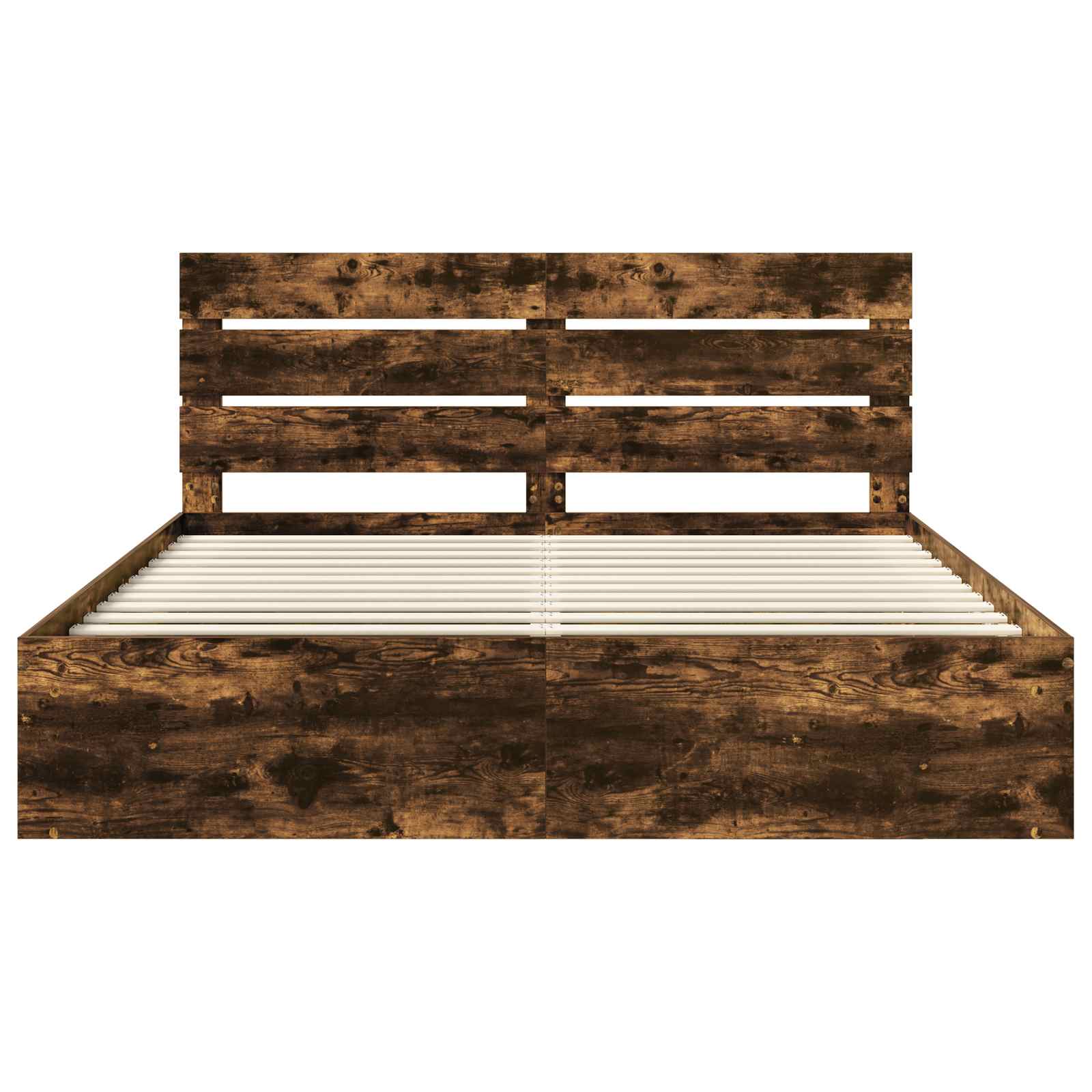 Cadre de lit Chêne fumé 180 x 200 cm Bois de pin massif - XIOS