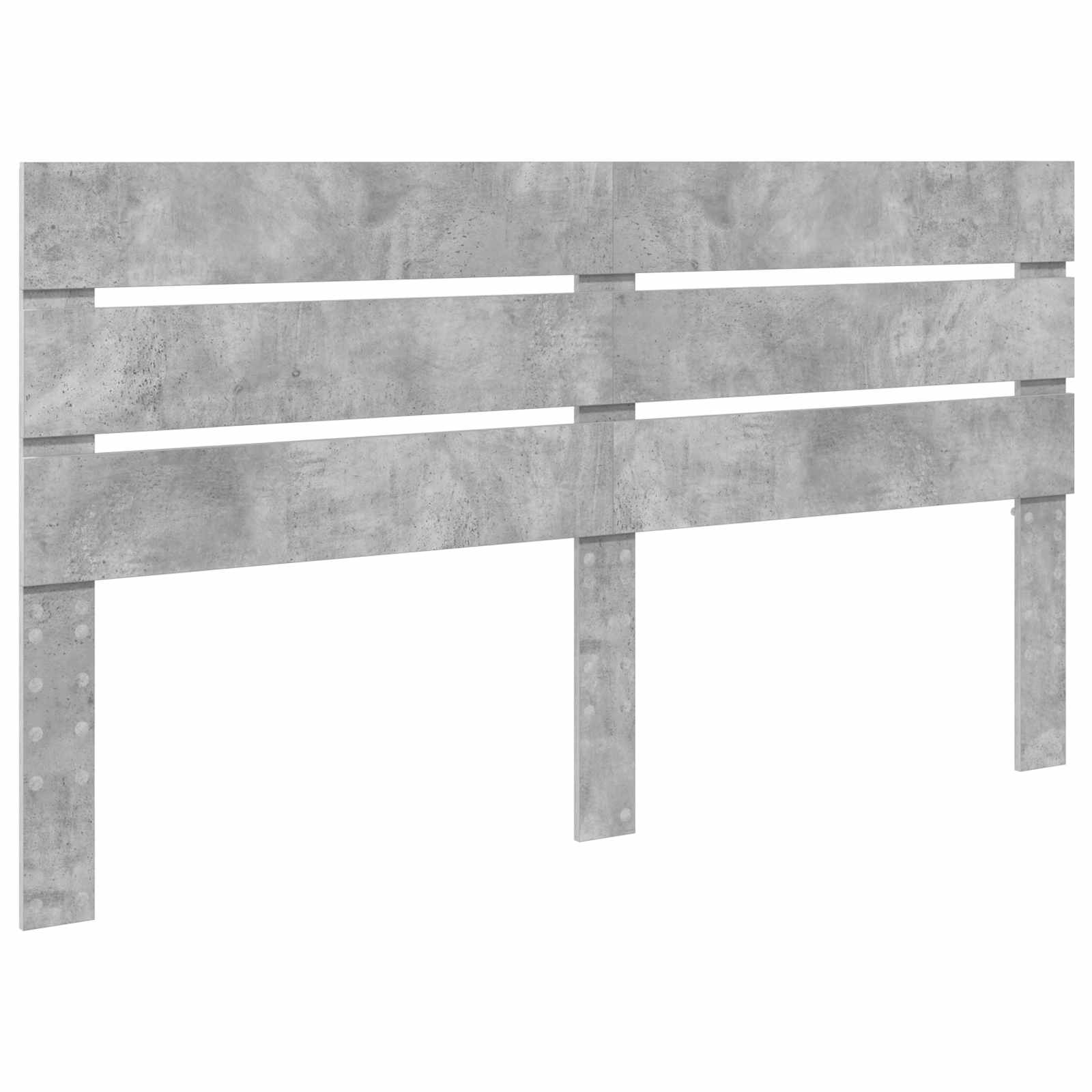 Cadre de lit avec tête de lit Béton 160 x 200 cm Pin massif - XIOS