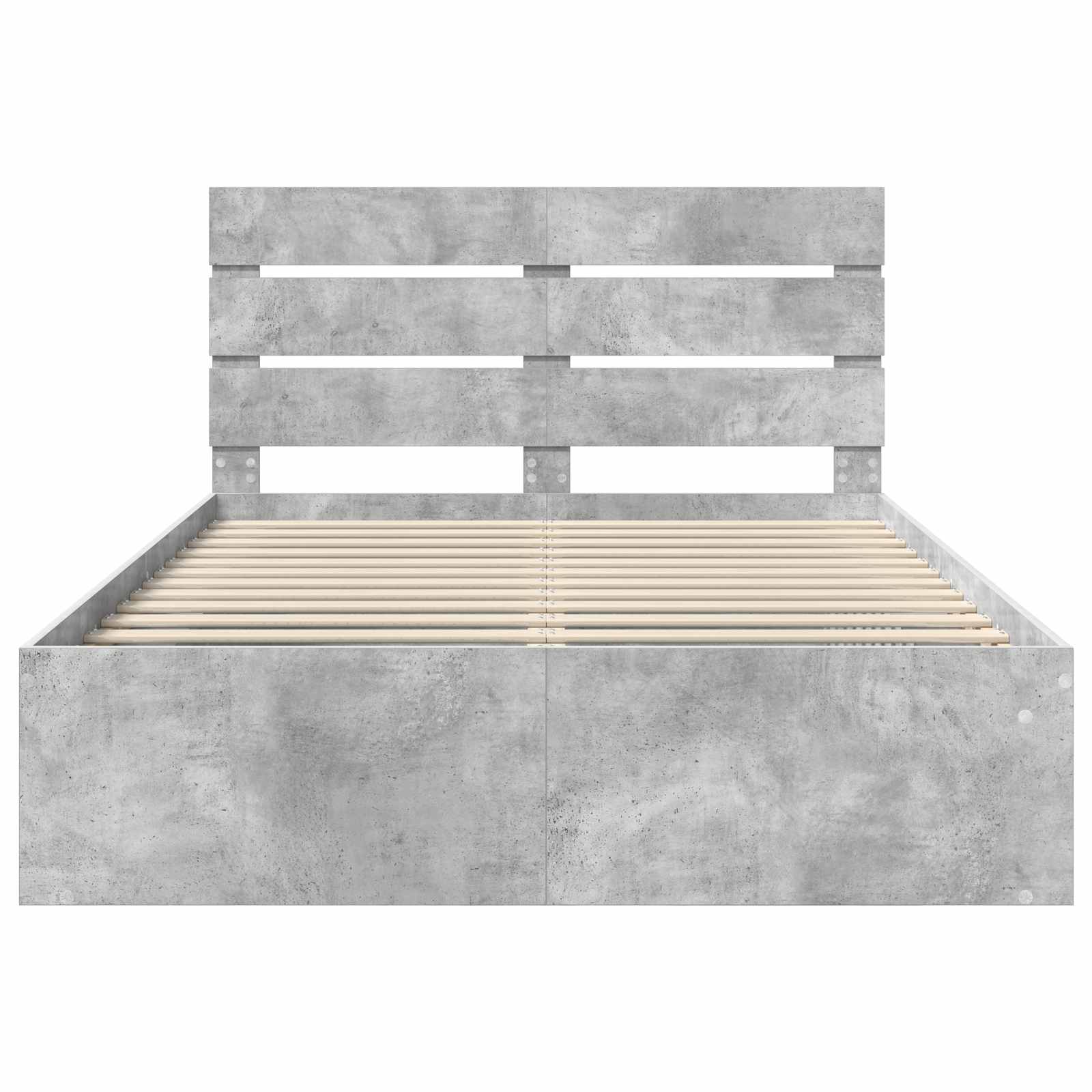 Cadre de lit avec tête de lit Béton 160 x 200 cm Pin massif - XIOS