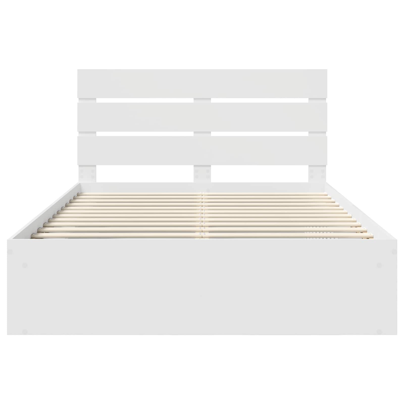 Cadre de lit Blanc 150 x 200 cm Bois de pin massif - XIOS