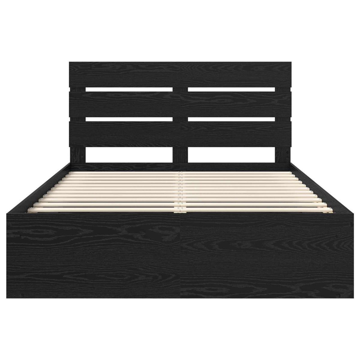 Cadre de lit Noir 150 x 200 cm Bois de pin massif