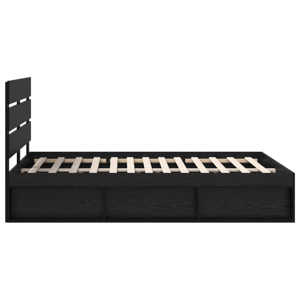 Cadre de lit Noir 150 x 200 cm Bois de pin massif
