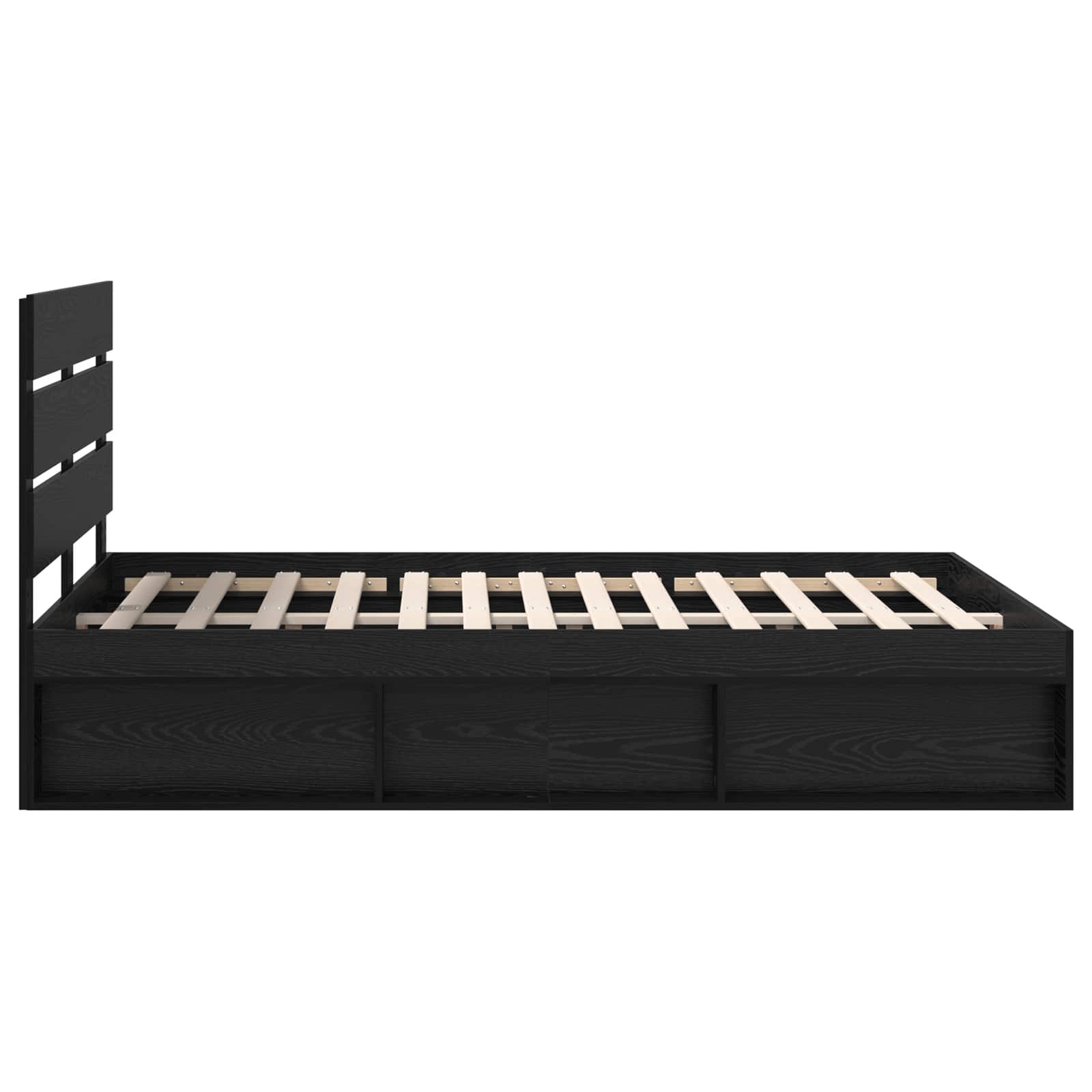 Cadre de lit Noir 150 x 200 cm Bois de pin massif - XIOS