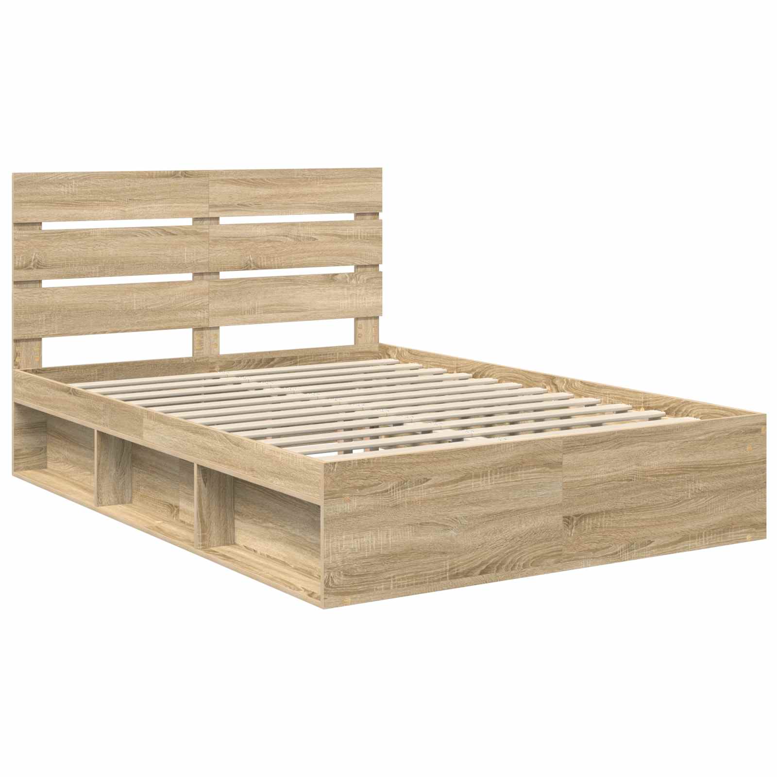 Cadre de lit Chêne Sonoma 150 x 200 cm Bois de pin massif - XIOS