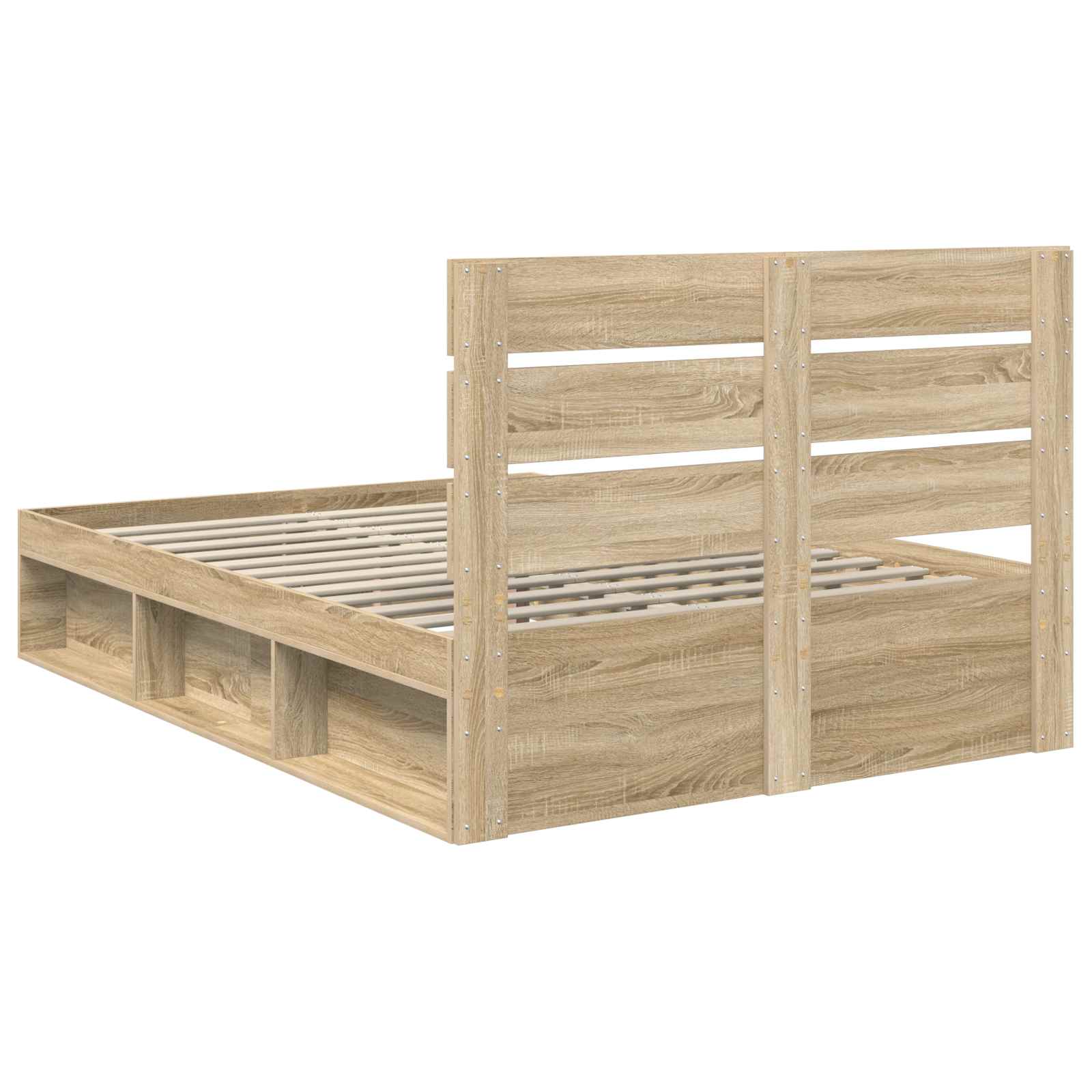 Cadre de lit Chêne Sonoma 150 x 200 cm Bois de pin massif - XIOS