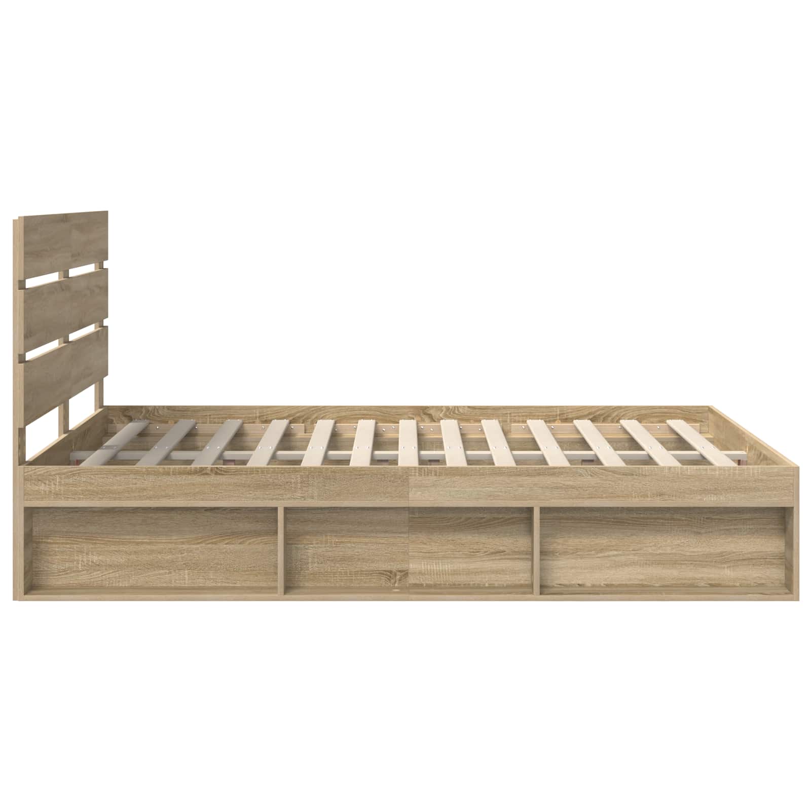 Cadre de lit Chêne Sonoma 150 x 200 cm Bois de pin massif - XIOS