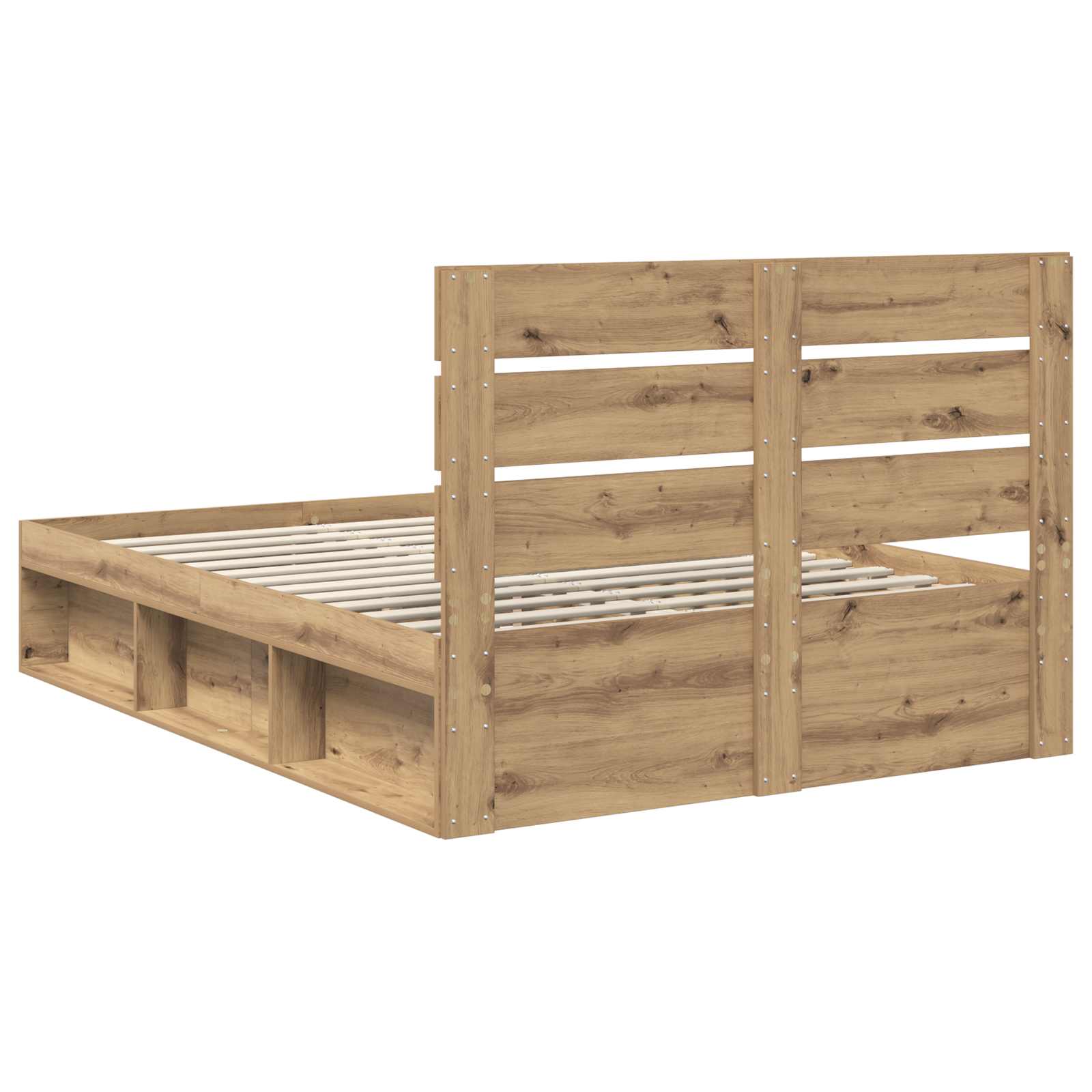 Cadre de lit Chêne artisan 150 x 200 cm Bois de pin massif