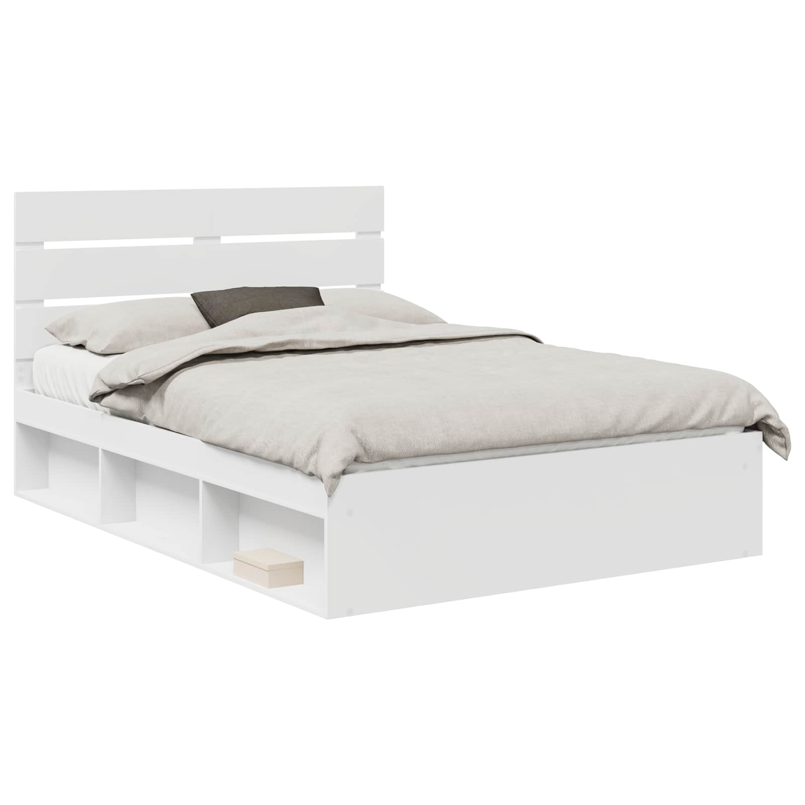 Cadre de lit Blanc 140 x 200 cm Bois de pin massif - XIOS