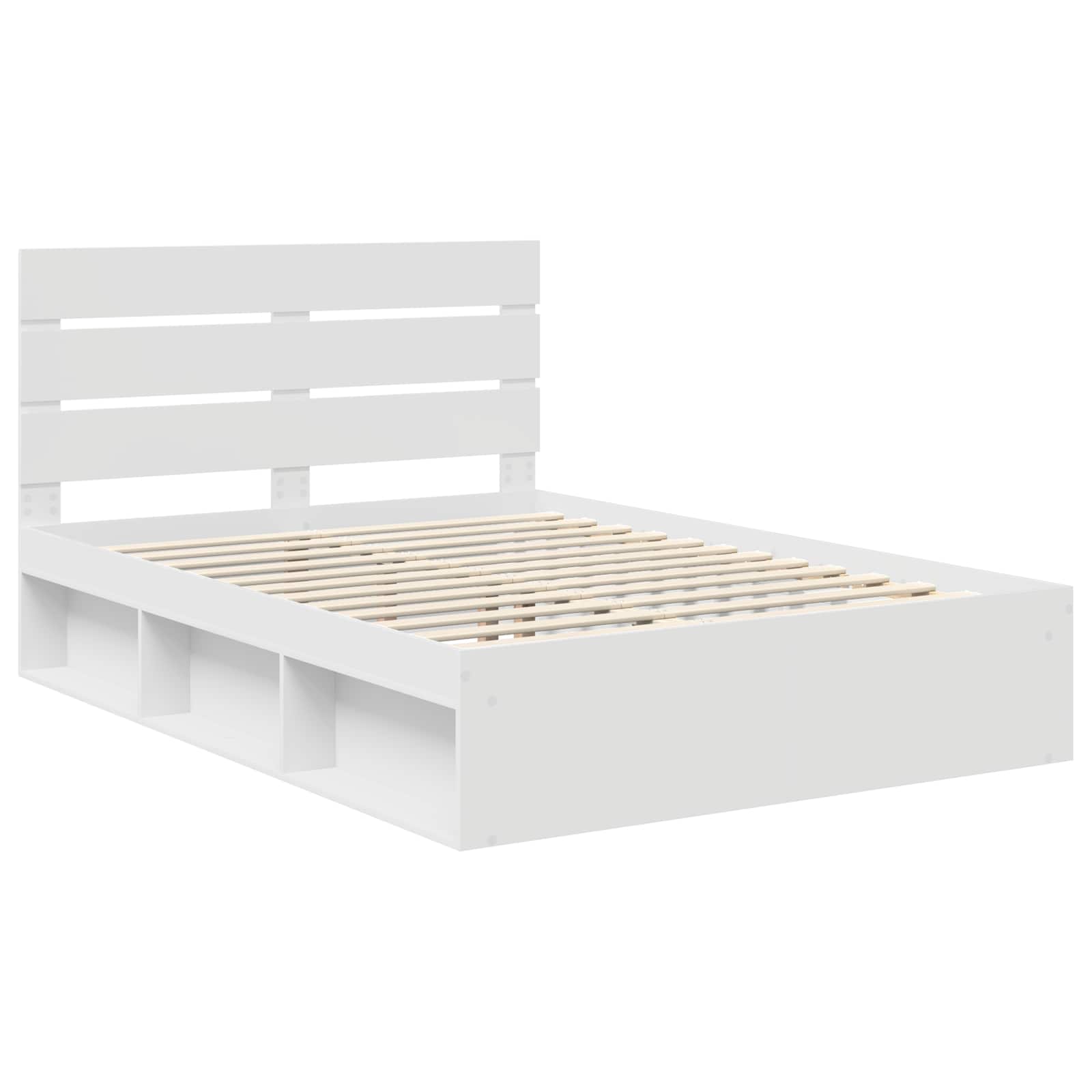 Cadre de lit Blanc 140 x 200 cm Bois de pin massif - XIOS
