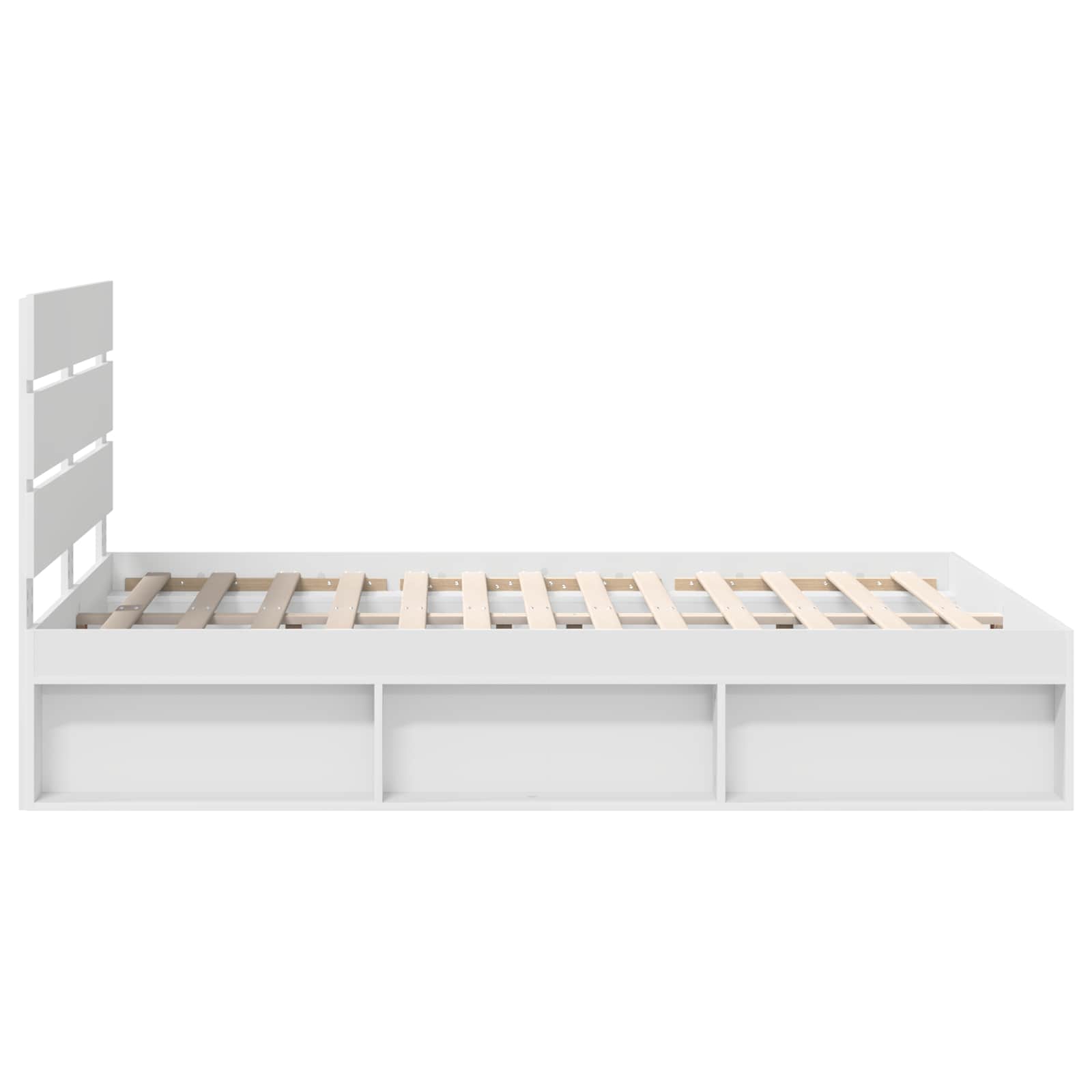 Cadre de lit Blanc 140 x 200 cm Bois de pin massif - XIOS