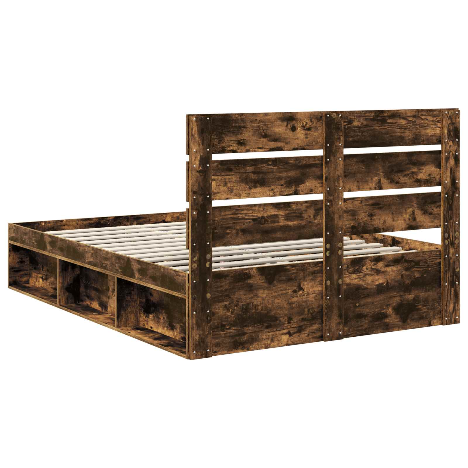 Cadre de lit Chêne fumé 140 x 200 cm Bois de pin massif