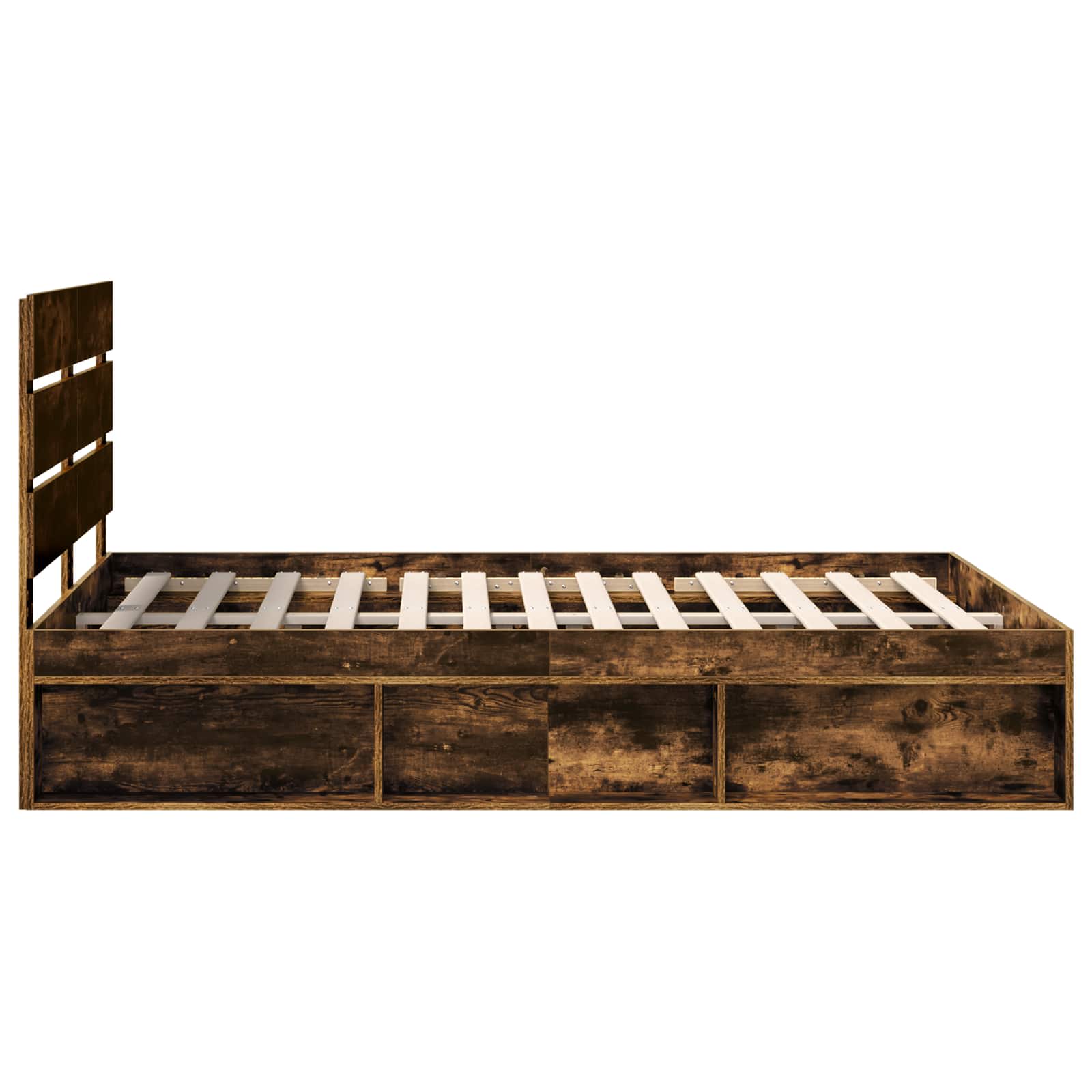 Cadre de lit Chêne fumé 140 x 200 cm Bois de pin massif
