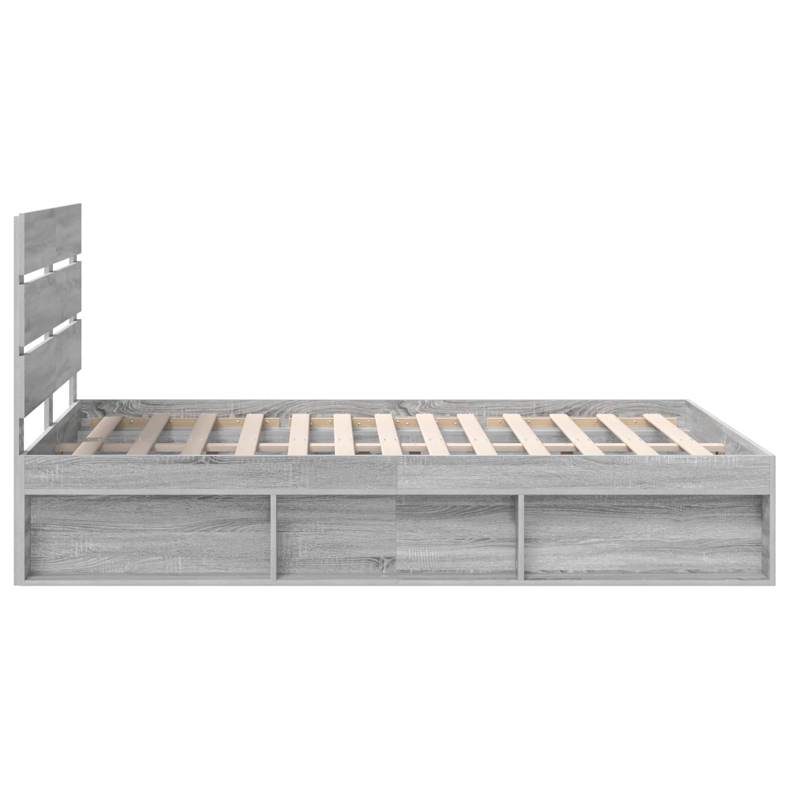 Cadre de lit Gris Sonoma 140 x 190 cm Bois de pin massif