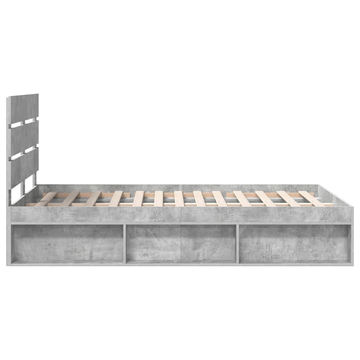 Cadre de lit Gris Béton 135 x 190 cm Bois de pin massif