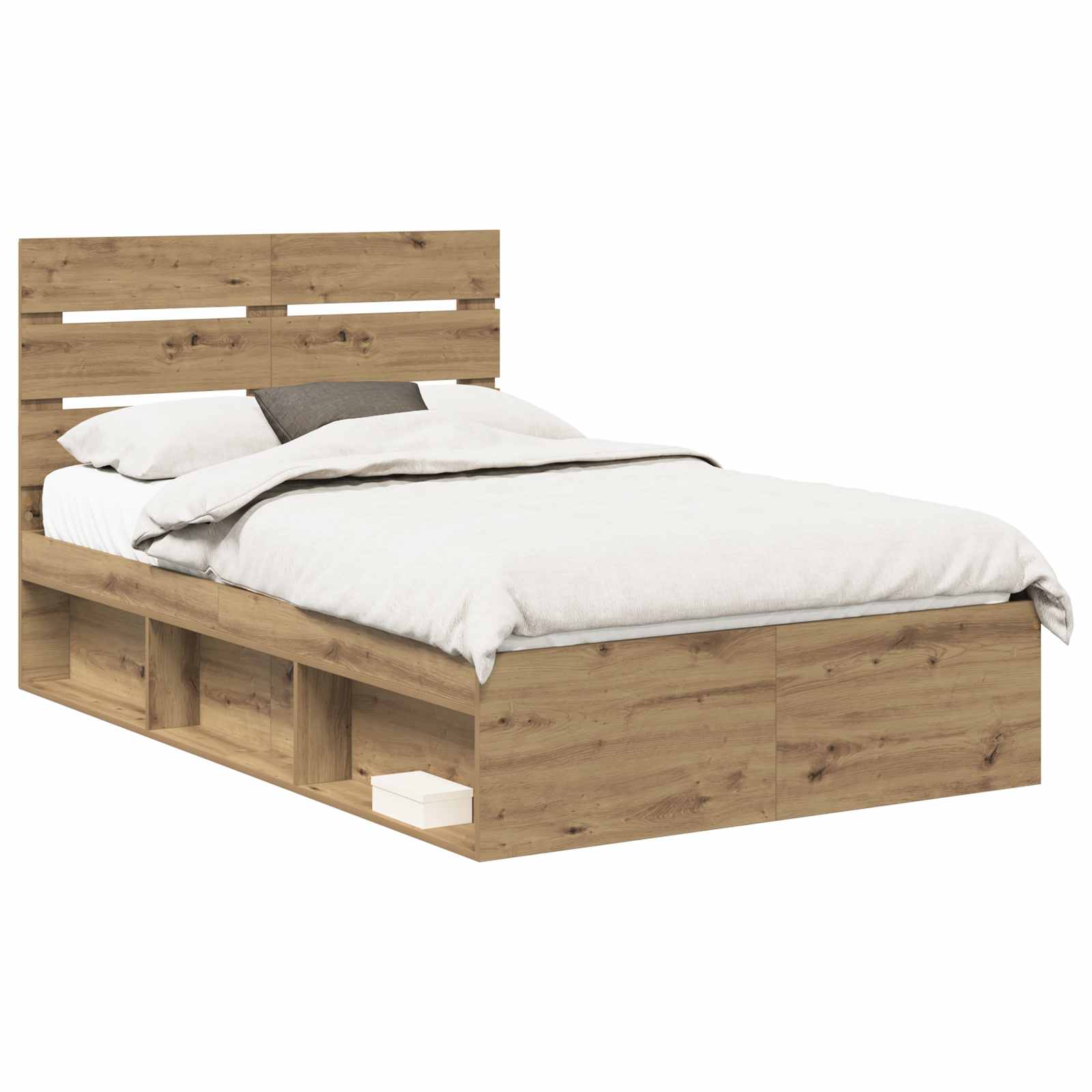 Cadre de lit Chêne artisan 135 x 190 cm Bois de pin massif
