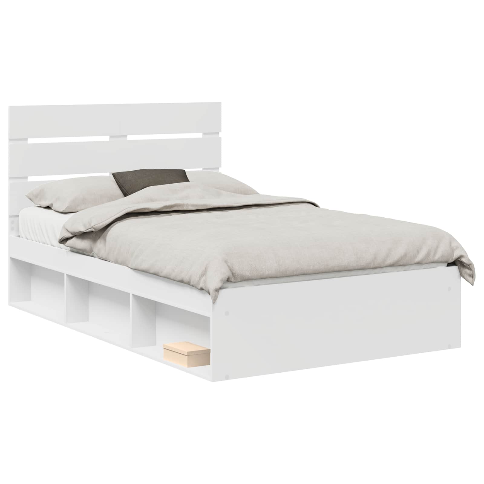 Cadre de lit Blanc 120 x 200 cm Bois de pin massif - XIOS