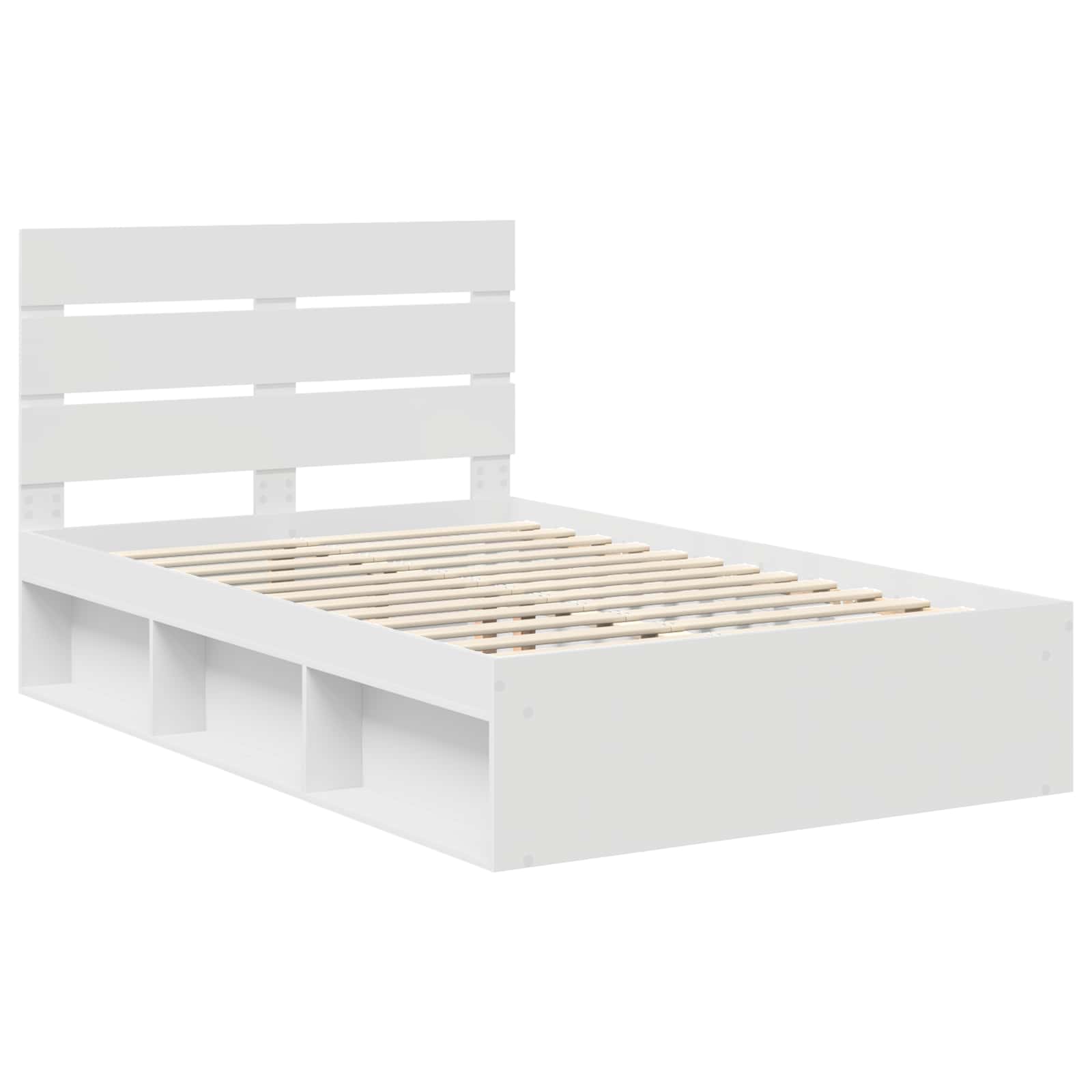 Cadre de lit Blanc 120 x 200 cm Bois de pin massif - XIOS