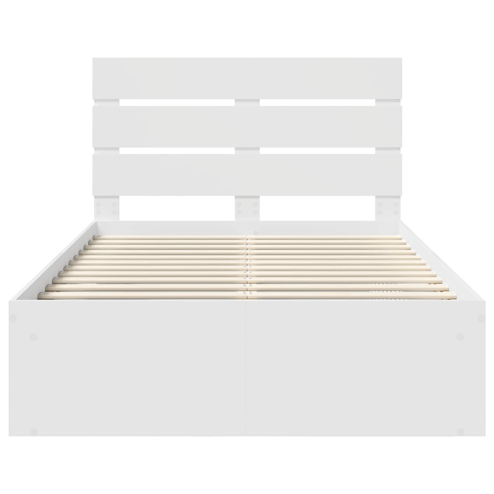 Cadre de lit Blanc 120 x 200 cm Bois de pin massif - XIOS