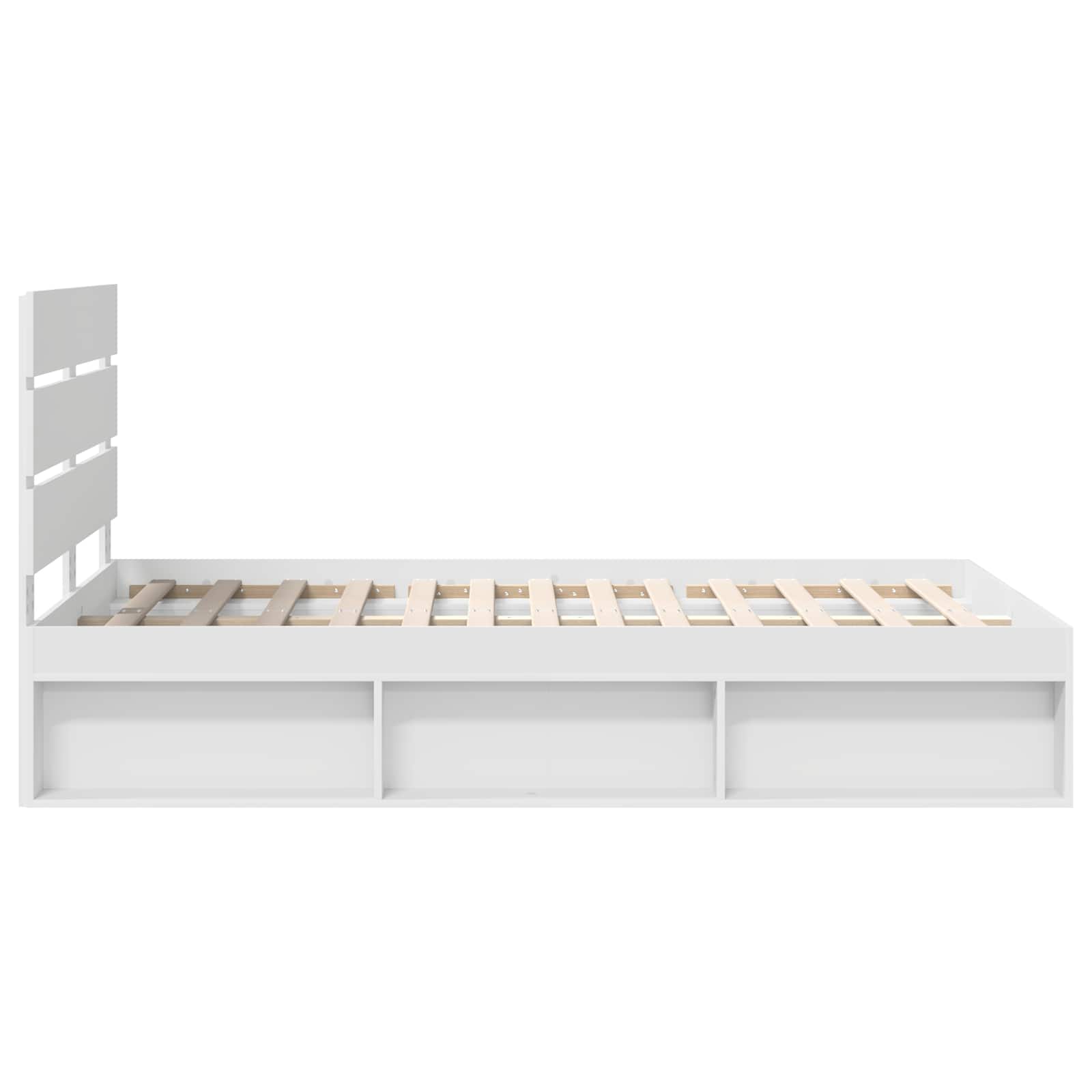Cadre de lit Blanc 120 x 200 cm Bois de pin massif - XIOS
