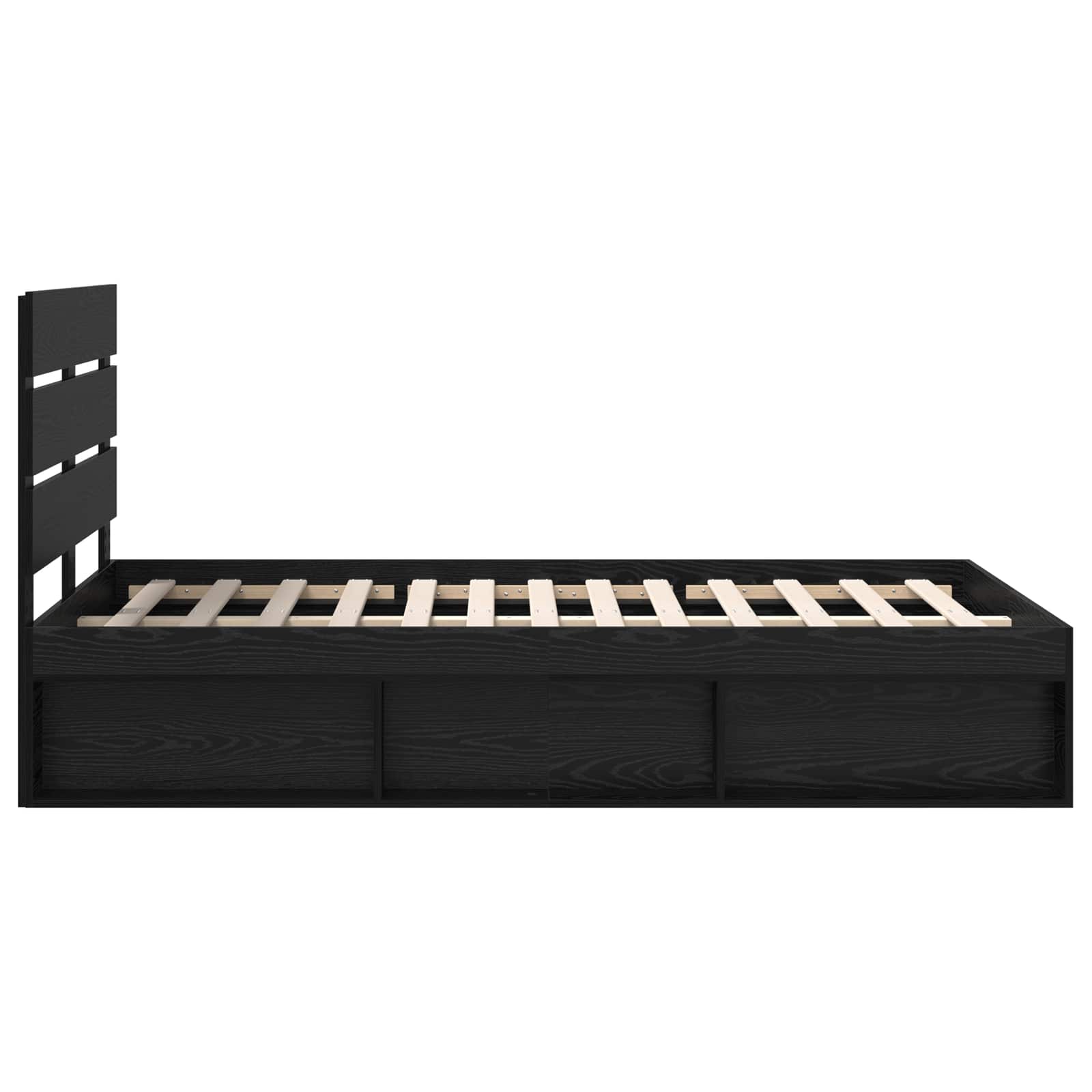 Cadre de lit Noir 120 x 200 cm Bois de pin massif