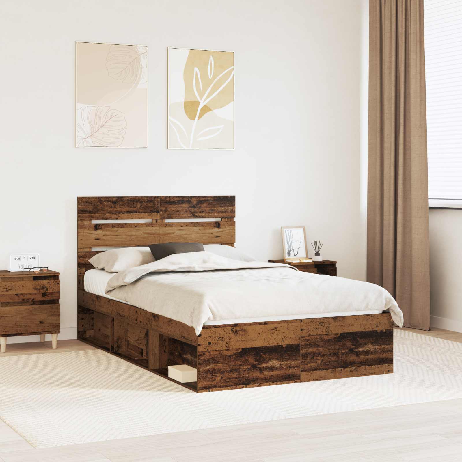 Cadre de lit Bois ancien 120 x 200 cm Bois de pin massif