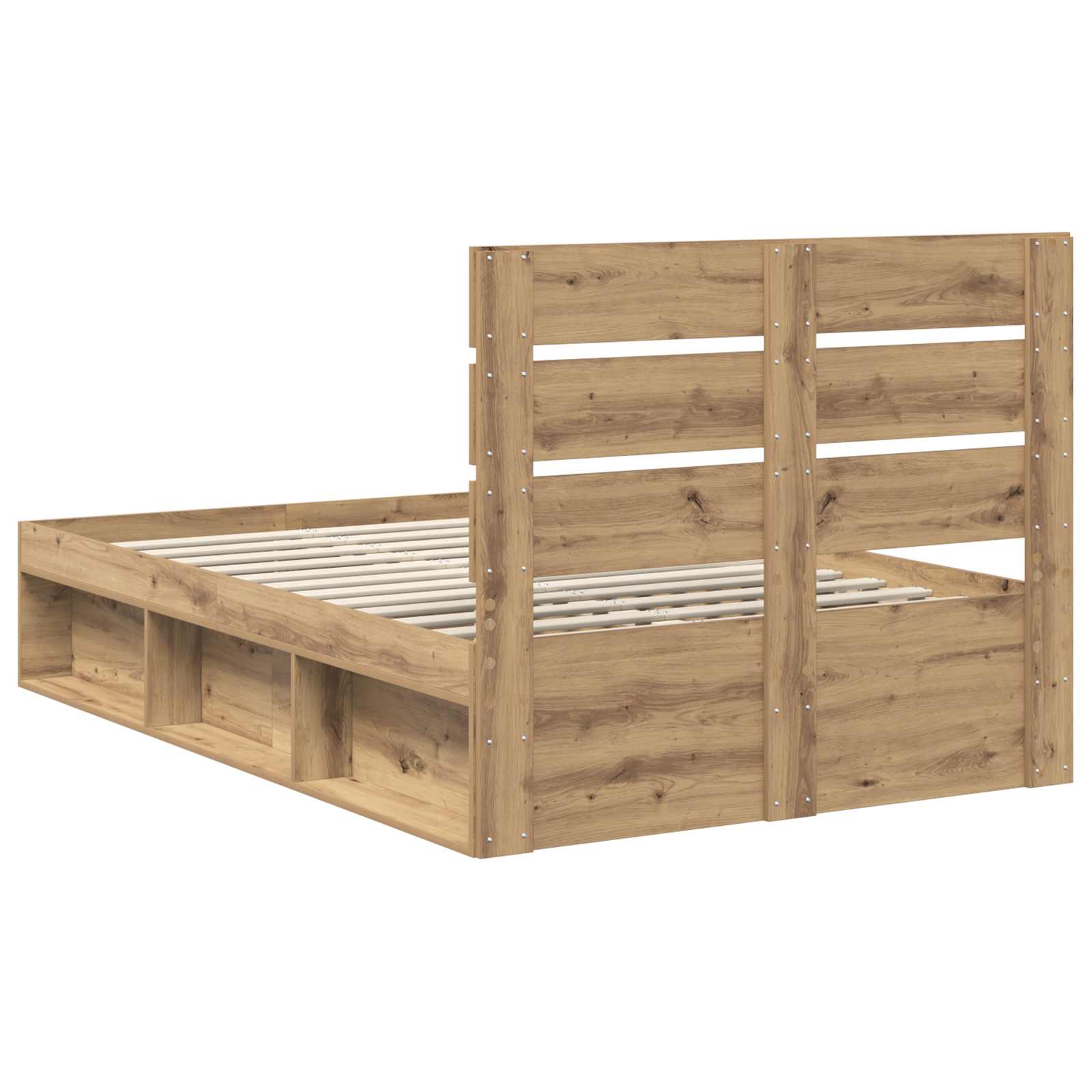 Cadre de lit Chêne artisan 120 x 200 cm Bois de pin massif