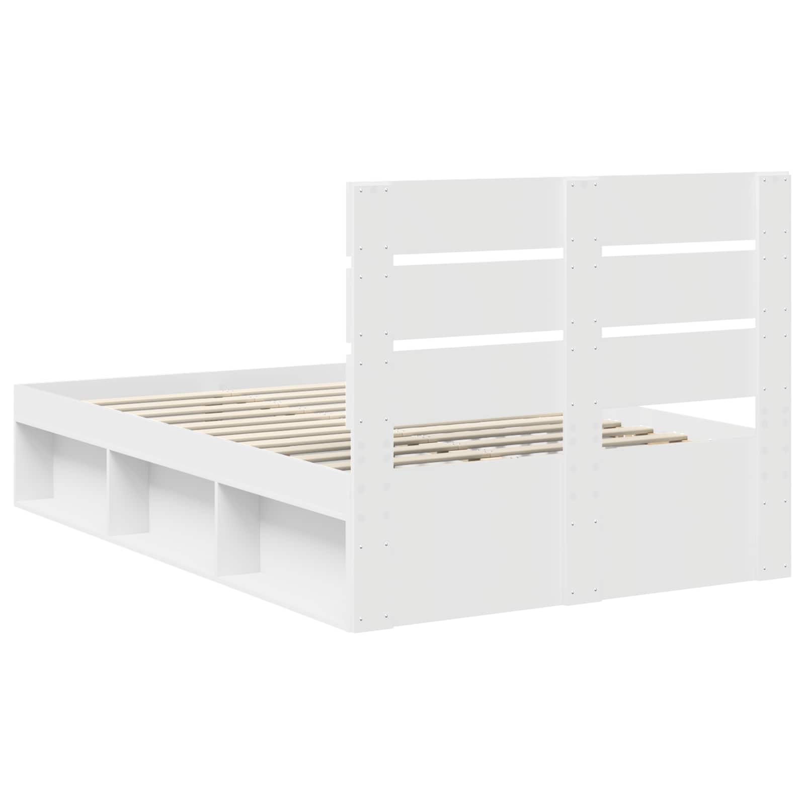 Cadre de lit Blanc 120 x 190 cm Bois de pin massif - XIOS
