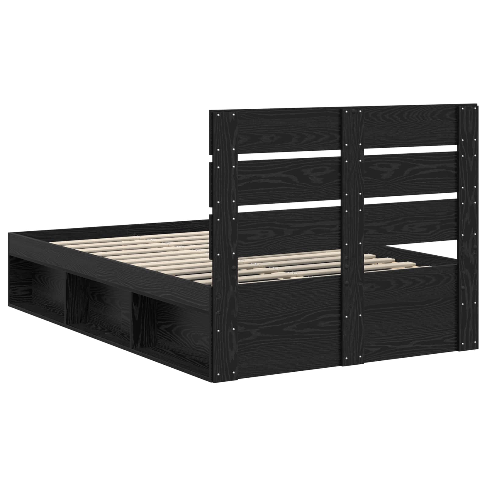 Cadre de lit Noir 120 x 190 cm Bois de pin massif