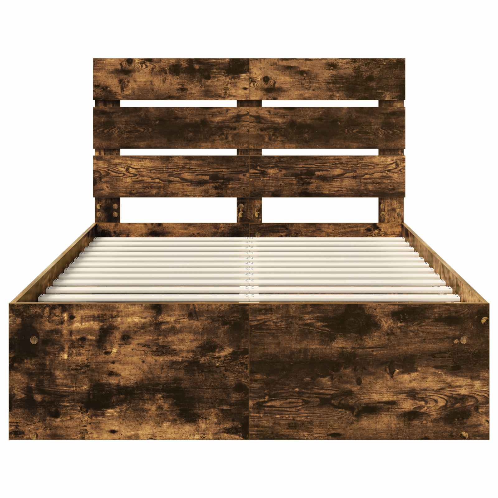 Cadre de lit Chêne fumé 120 x 190 cm Bois de pin massif - XIOS