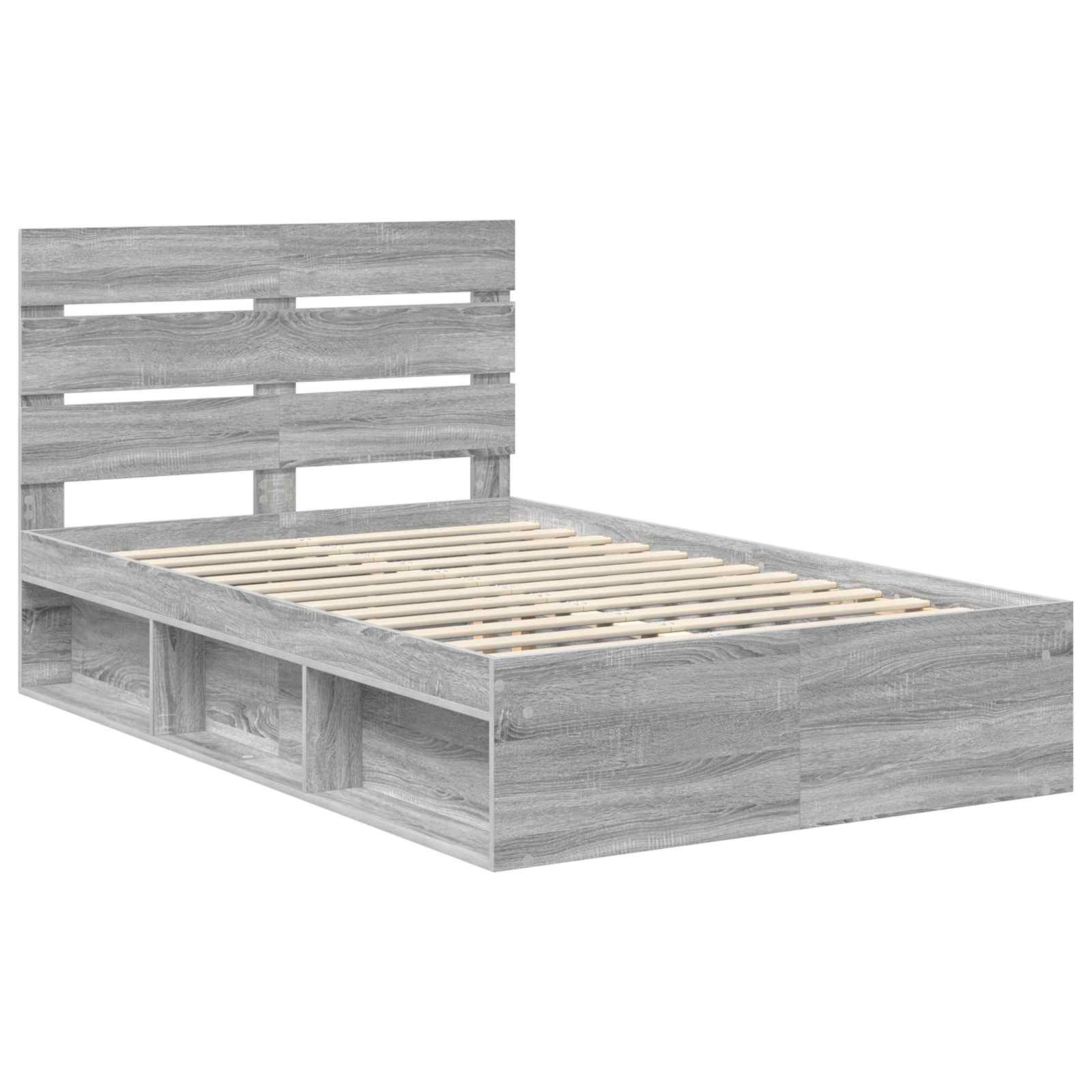 Cadre de lit Gris Sonoma 120 x 190 cm Bois de pin massif - XIOS