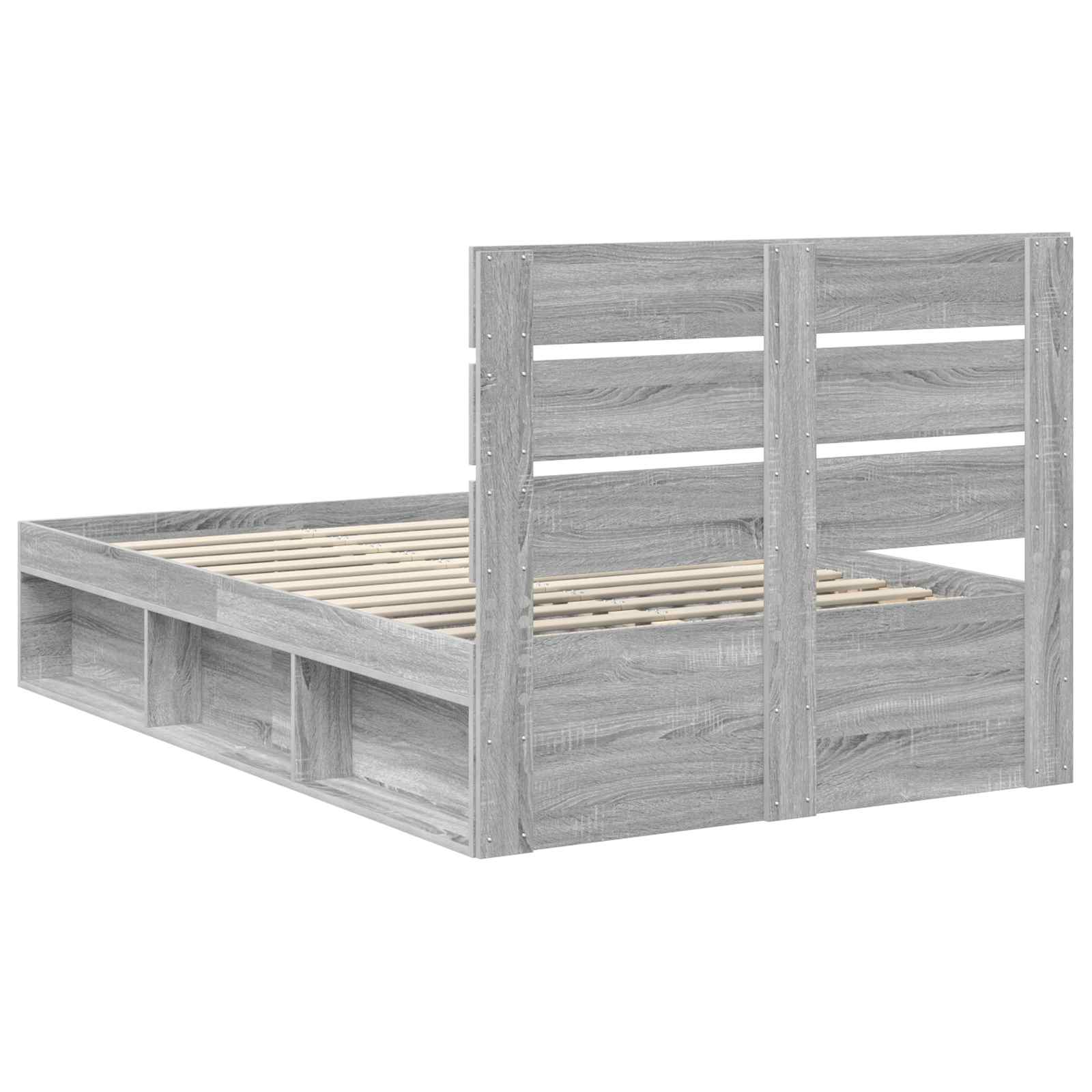 Cadre de lit Gris Sonoma 120 x 190 cm Bois de pin massif - XIOS