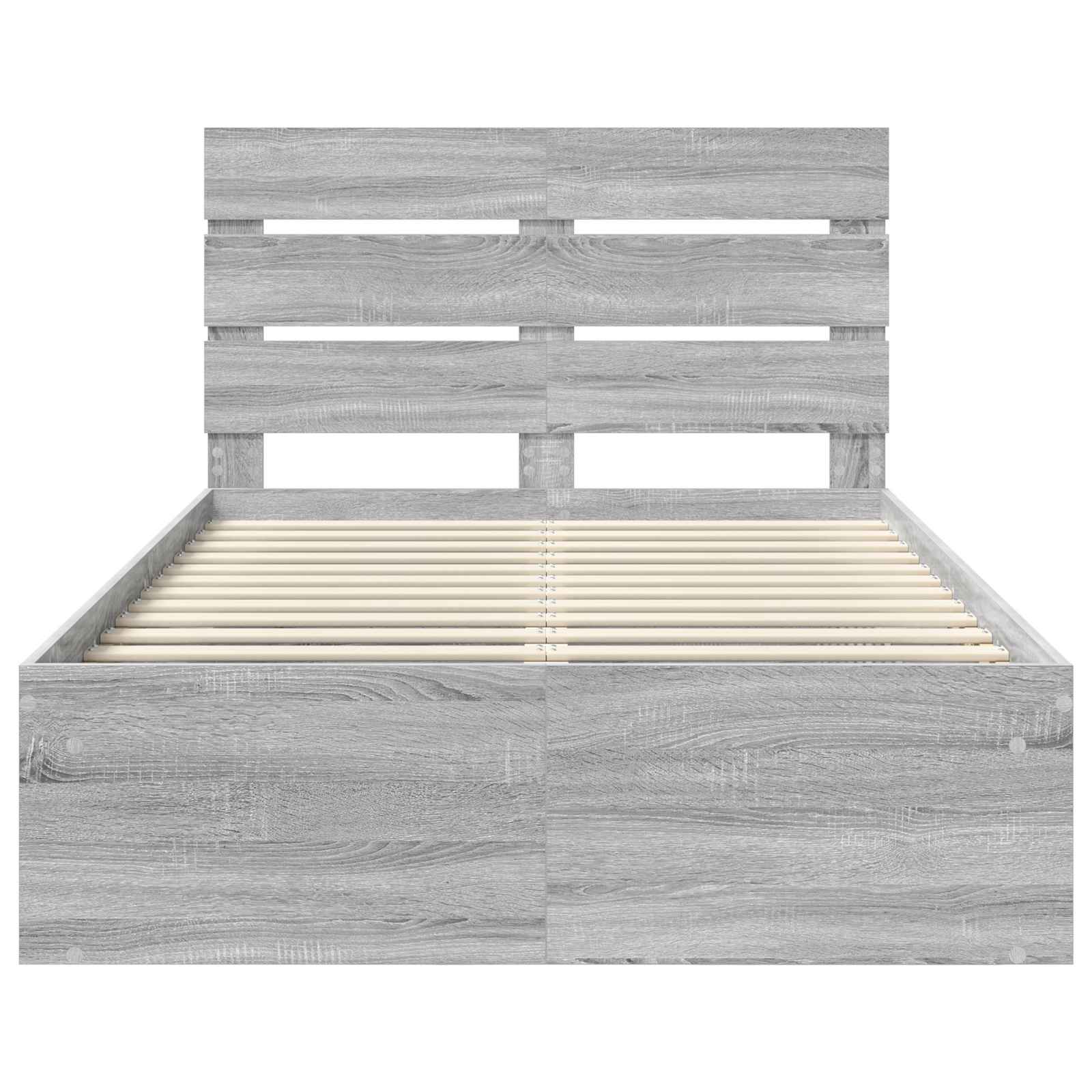 Cadre de lit Gris Sonoma 120 x 190 cm Bois de pin massif - XIOS