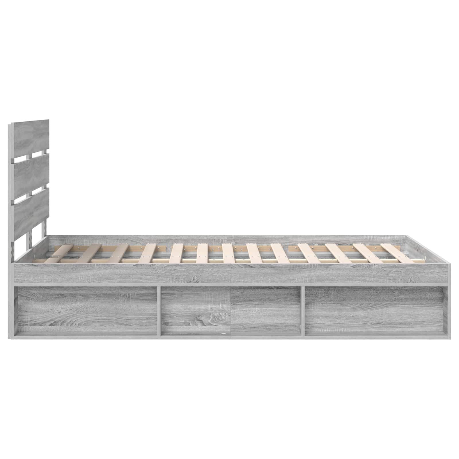 Cadre de lit Gris Sonoma 120 x 190 cm Bois de pin massif - XIOS