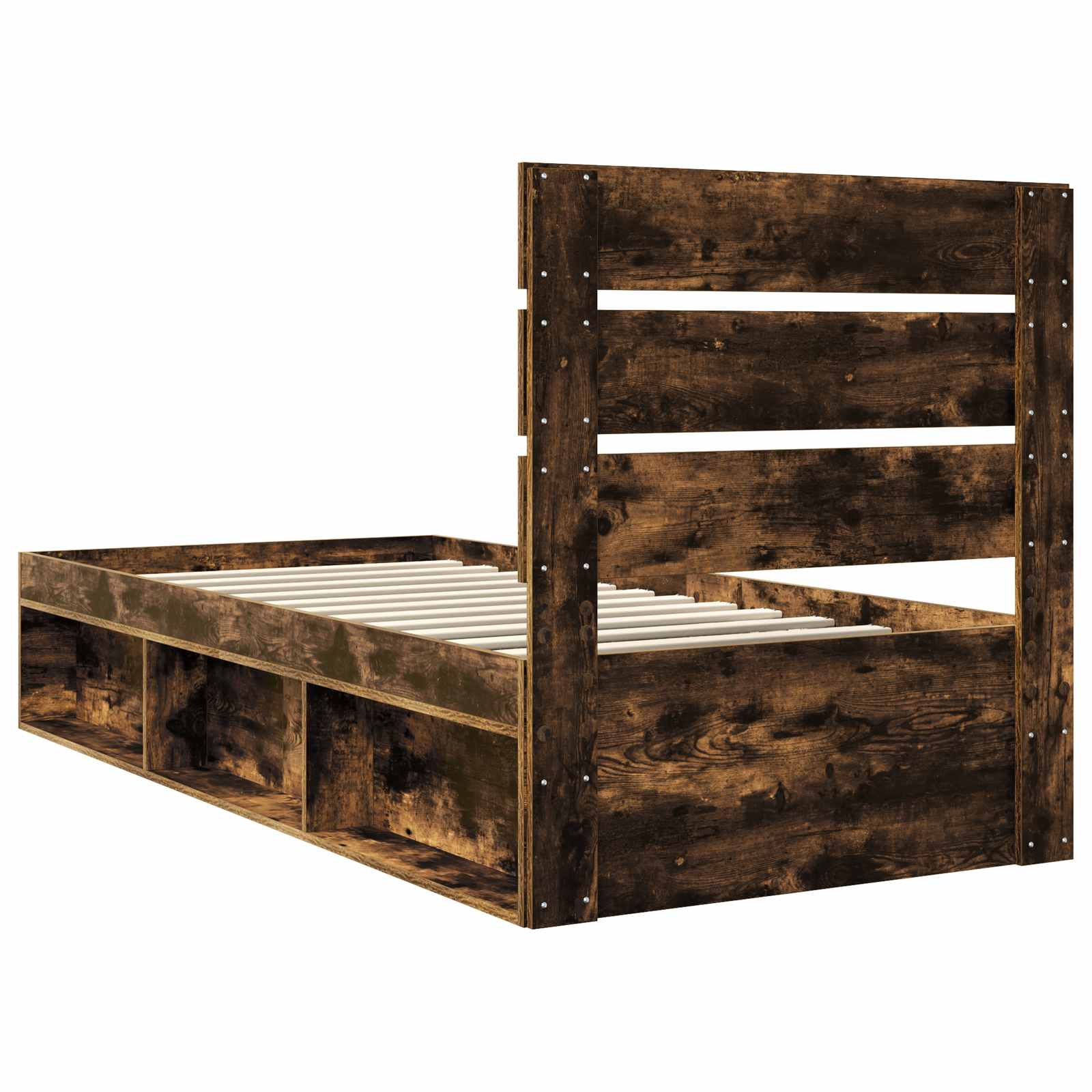 Cadre de lit Chêne fumé 100 x 200 cm Bois de pin massif