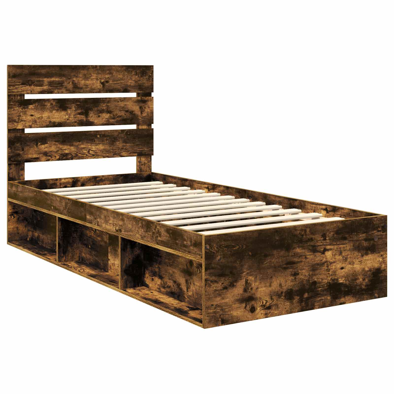 Cadre de lit Chêne fumé 90 x 190 cm Bois de pin massif