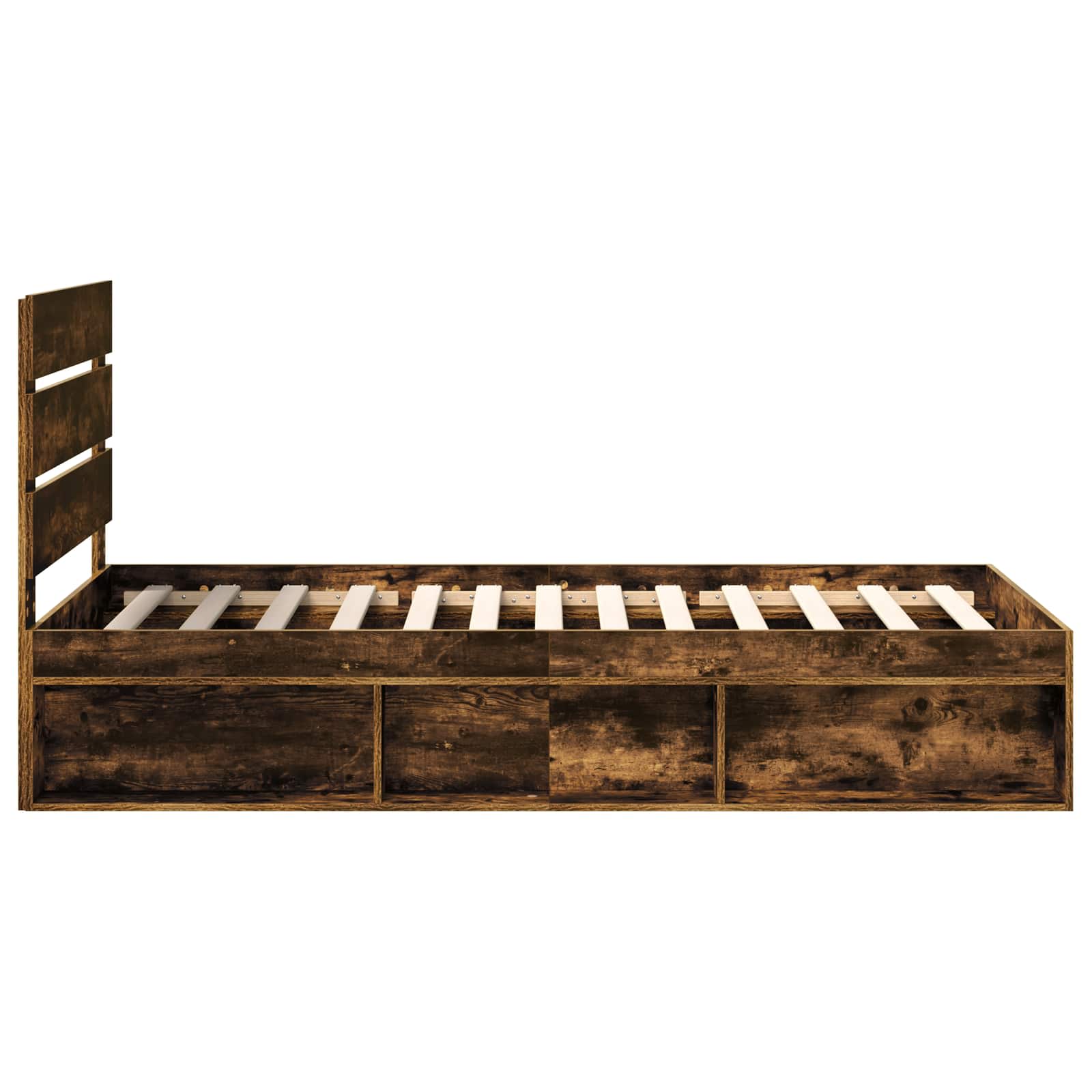 Cadre de lit Chêne fumé 90 x 190 cm Bois de pin massif