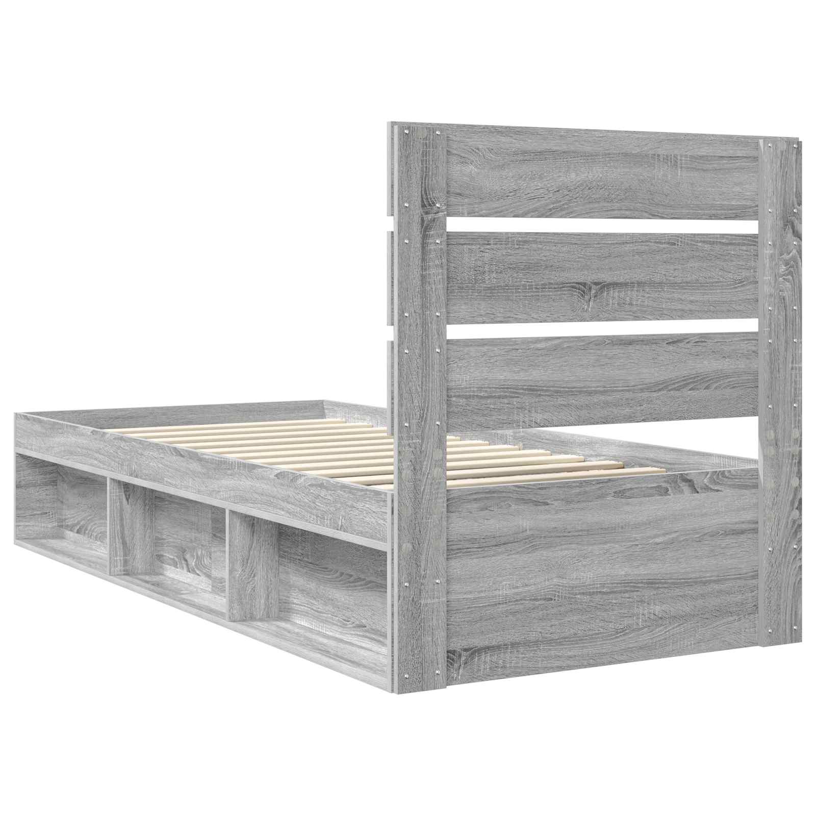 Cadre de lit Gris Sonoma 75 x 190 cm Bois de pin massif - XIOS