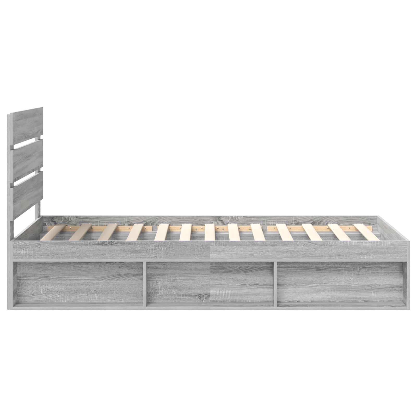 Cadre de lit Gris Sonoma 75 x 190 cm Bois de pin massif - XIOS