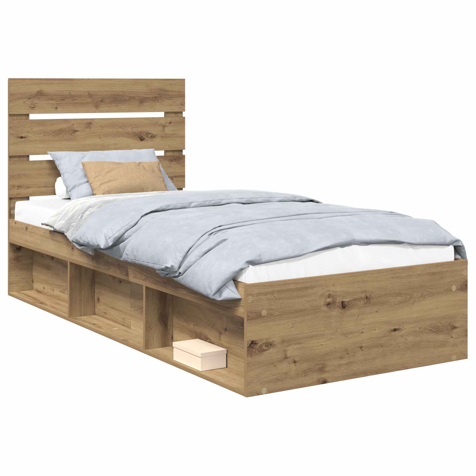 Cadre de lit Chêne artisan 75 x 190 cm Bois de pin massif - XIOS