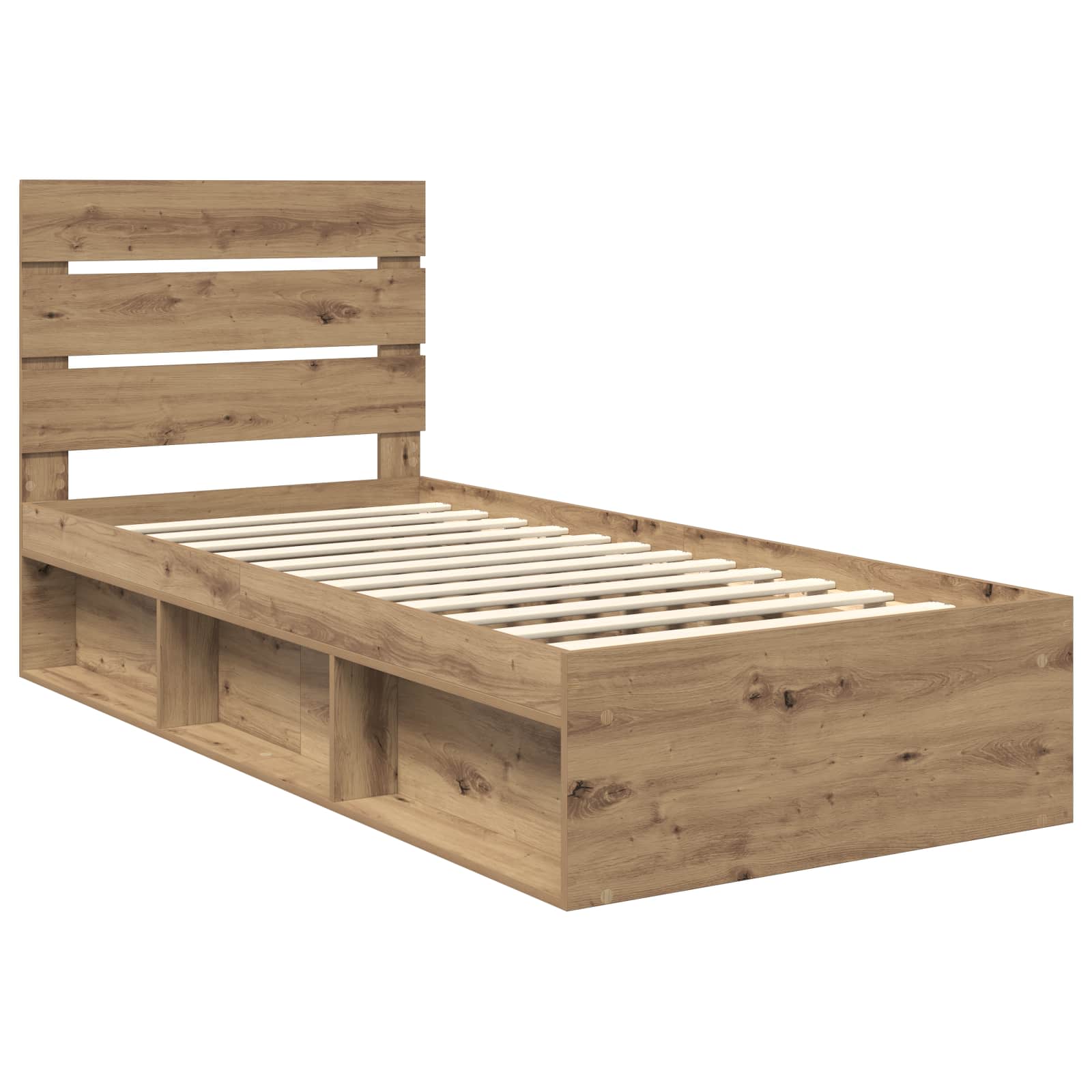 Cadre de lit Chêne artisan 75 x 190 cm Bois de pin massif - XIOS