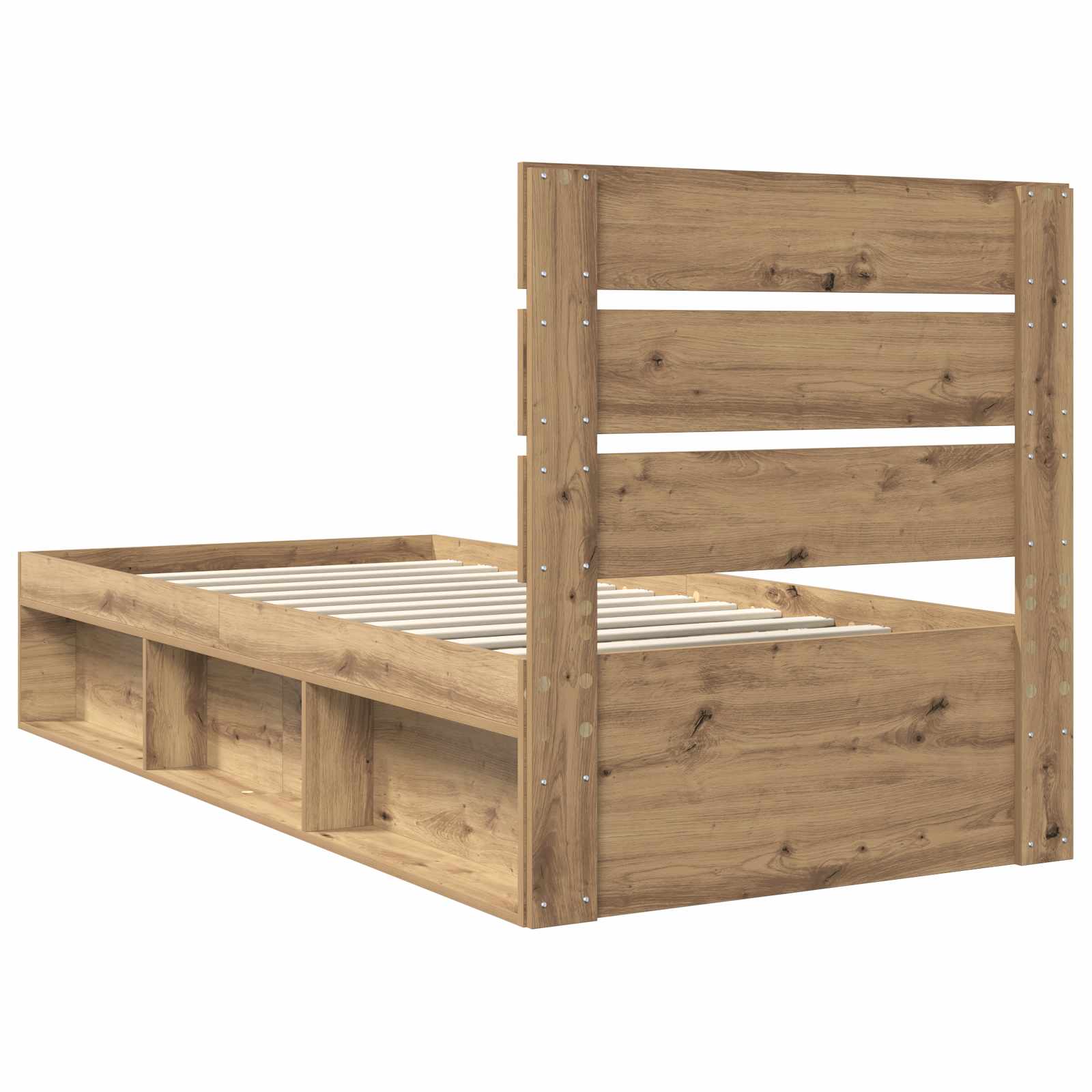 Cadre de lit Chêne artisan 75 x 190 cm Bois de pin massif - XIOS