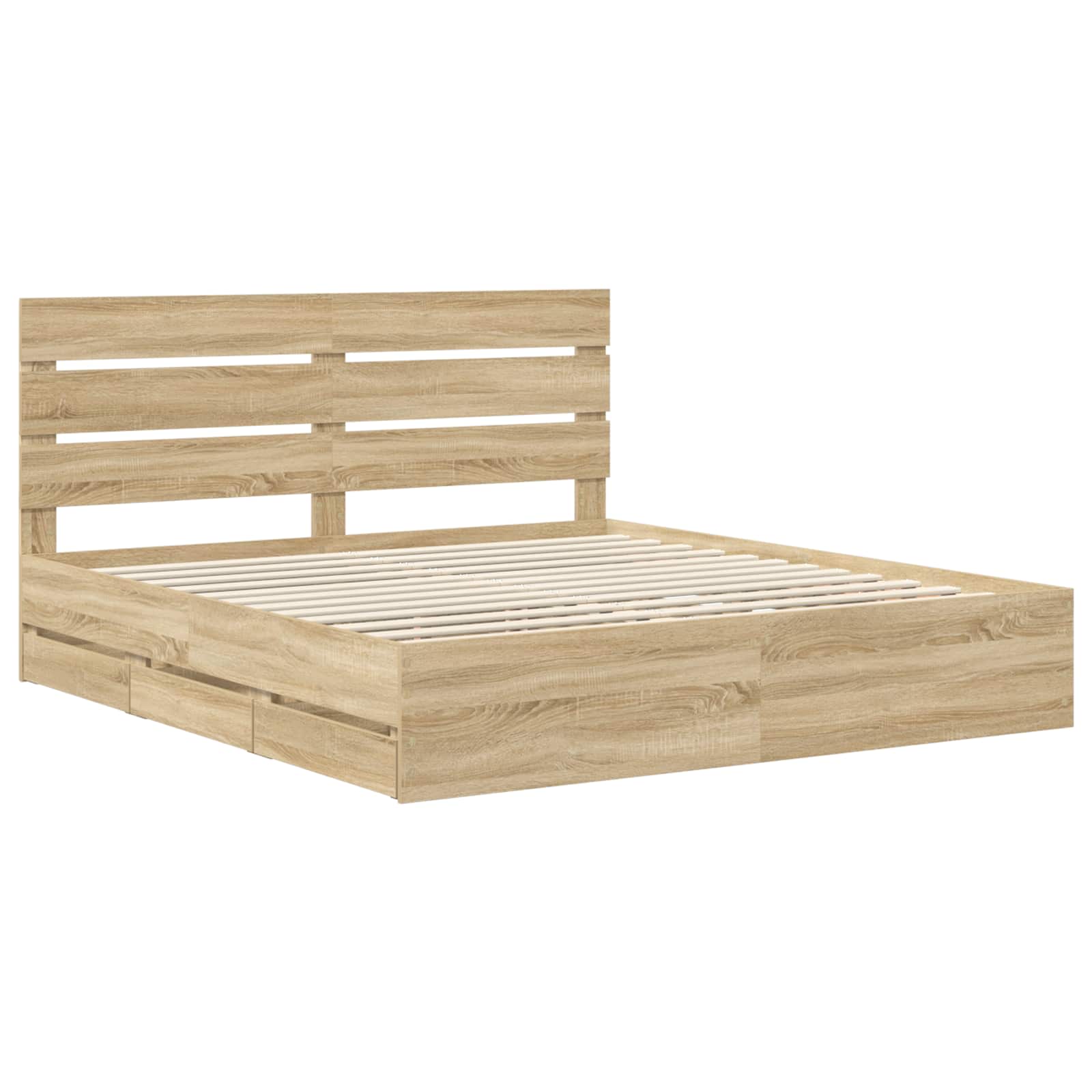 Cadre de lit Chêne Sonoma 200 x 200 cm Bois Ingénierie - XIOS