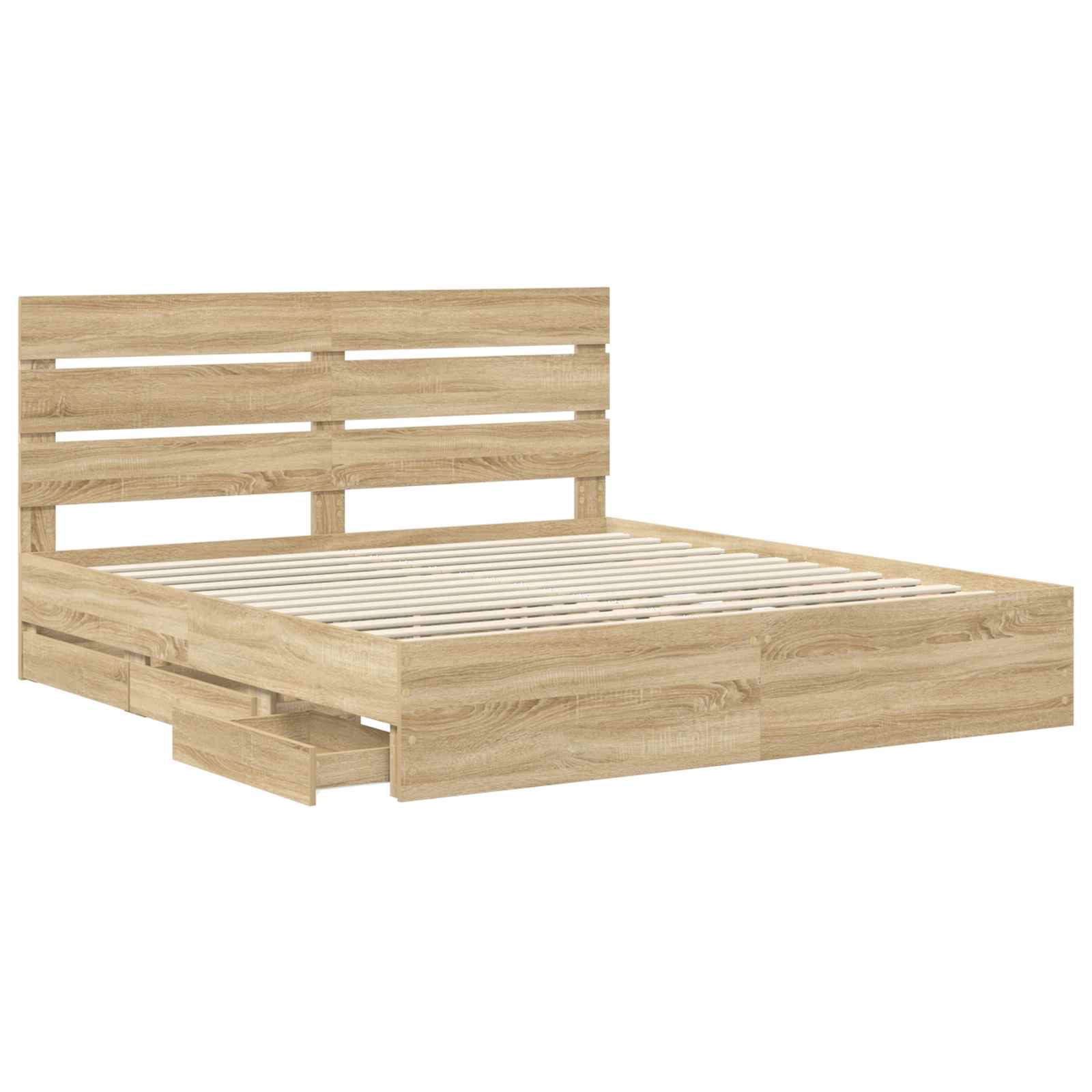 Cadre de lit Chêne Sonoma 200 x 200 cm Bois Ingénierie - XIOS